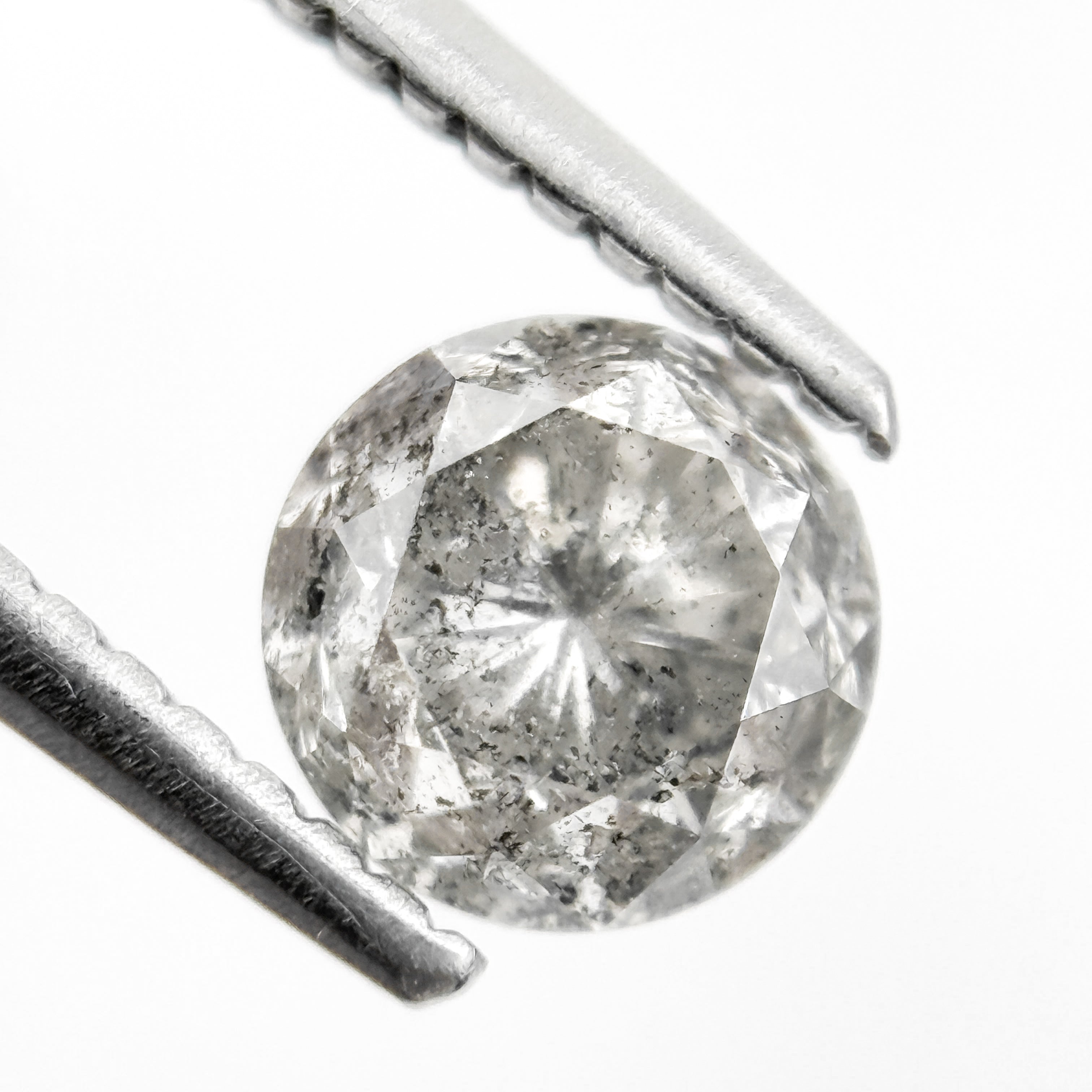 1.08 Ct Round Brilliant Cut Grey Natural Fancy Diamond