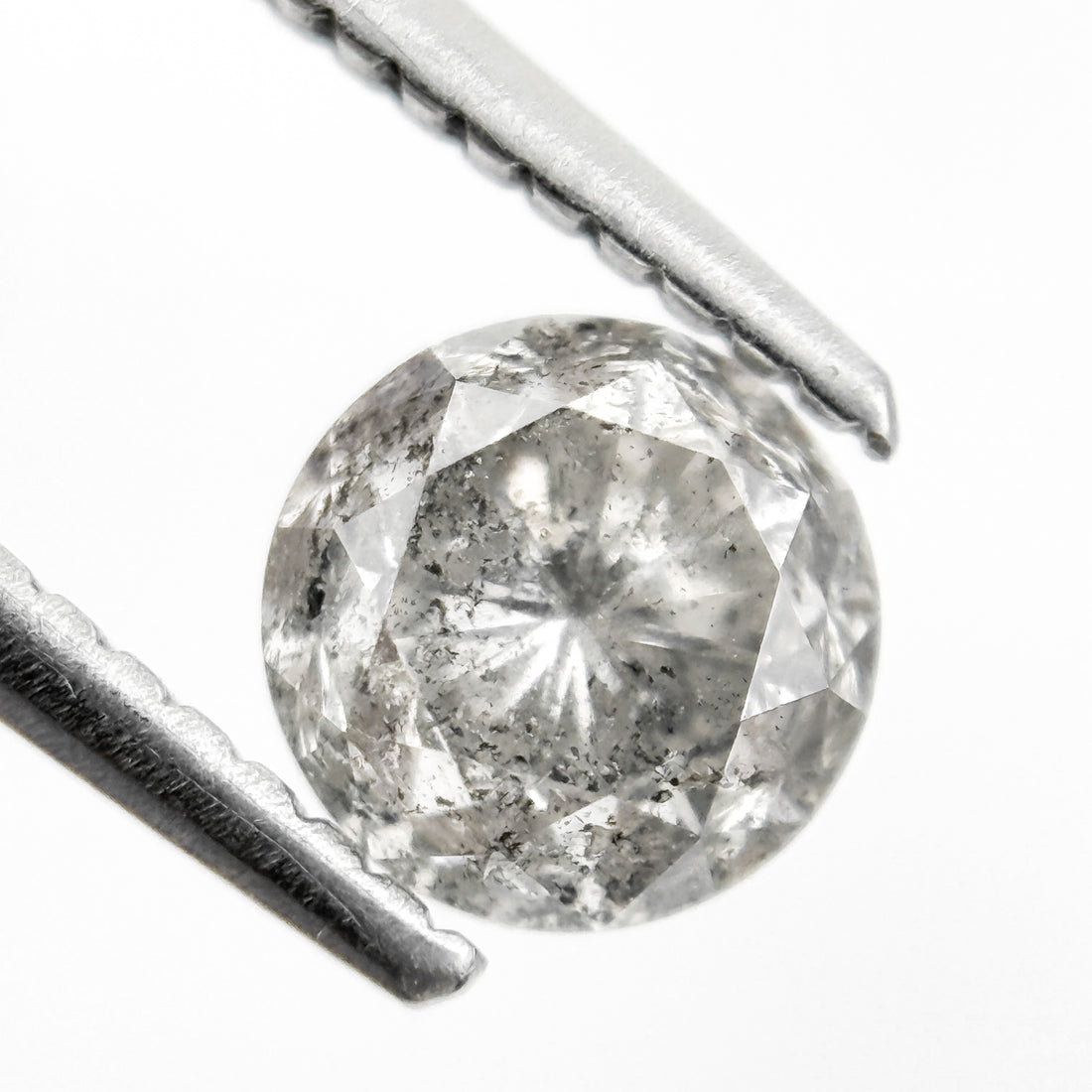 1.08 Ct Round Brilliant Cut Grey Natural Fancy Diamond