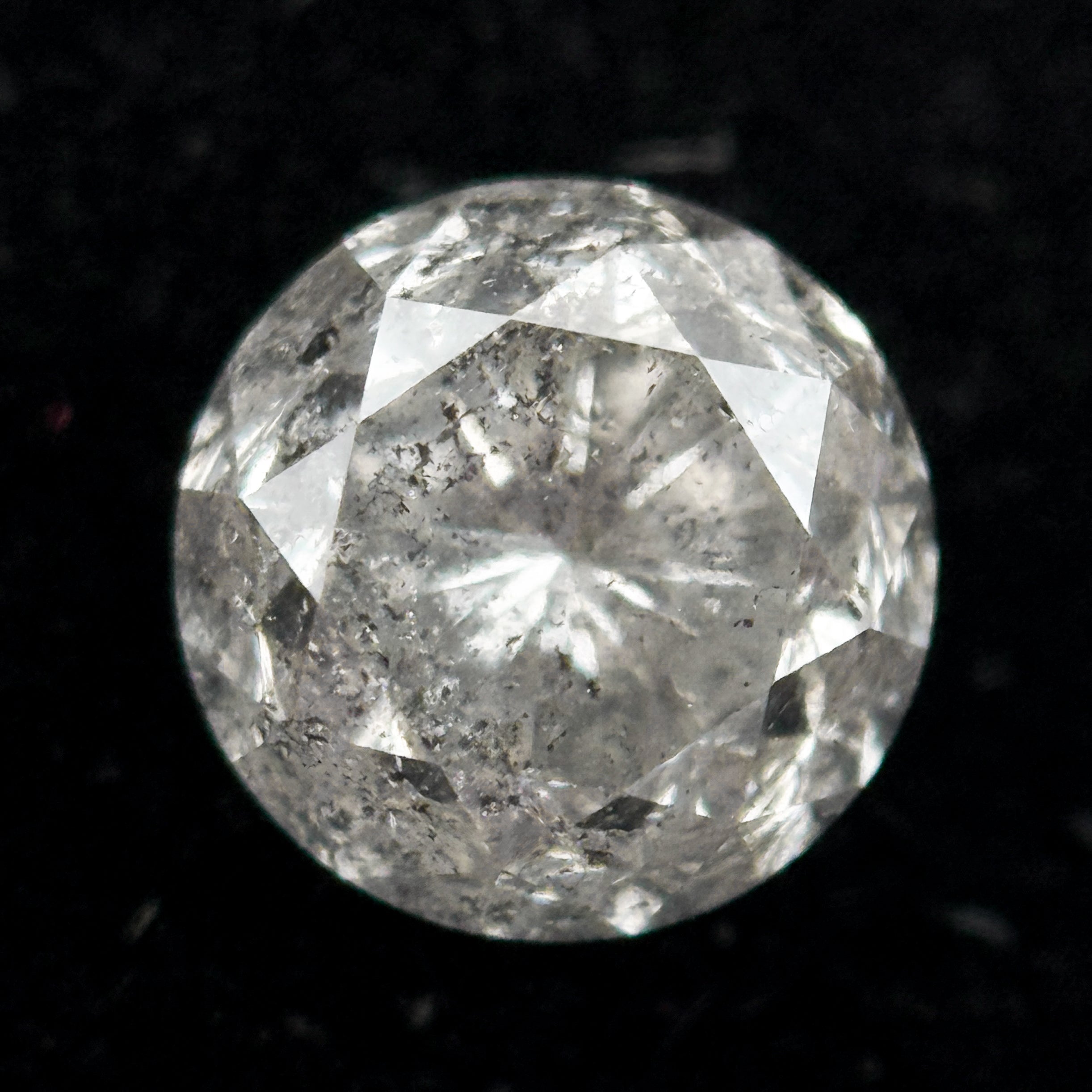 1.08 Ct Round Brilliant Cut Grey Natural Fancy Diamond