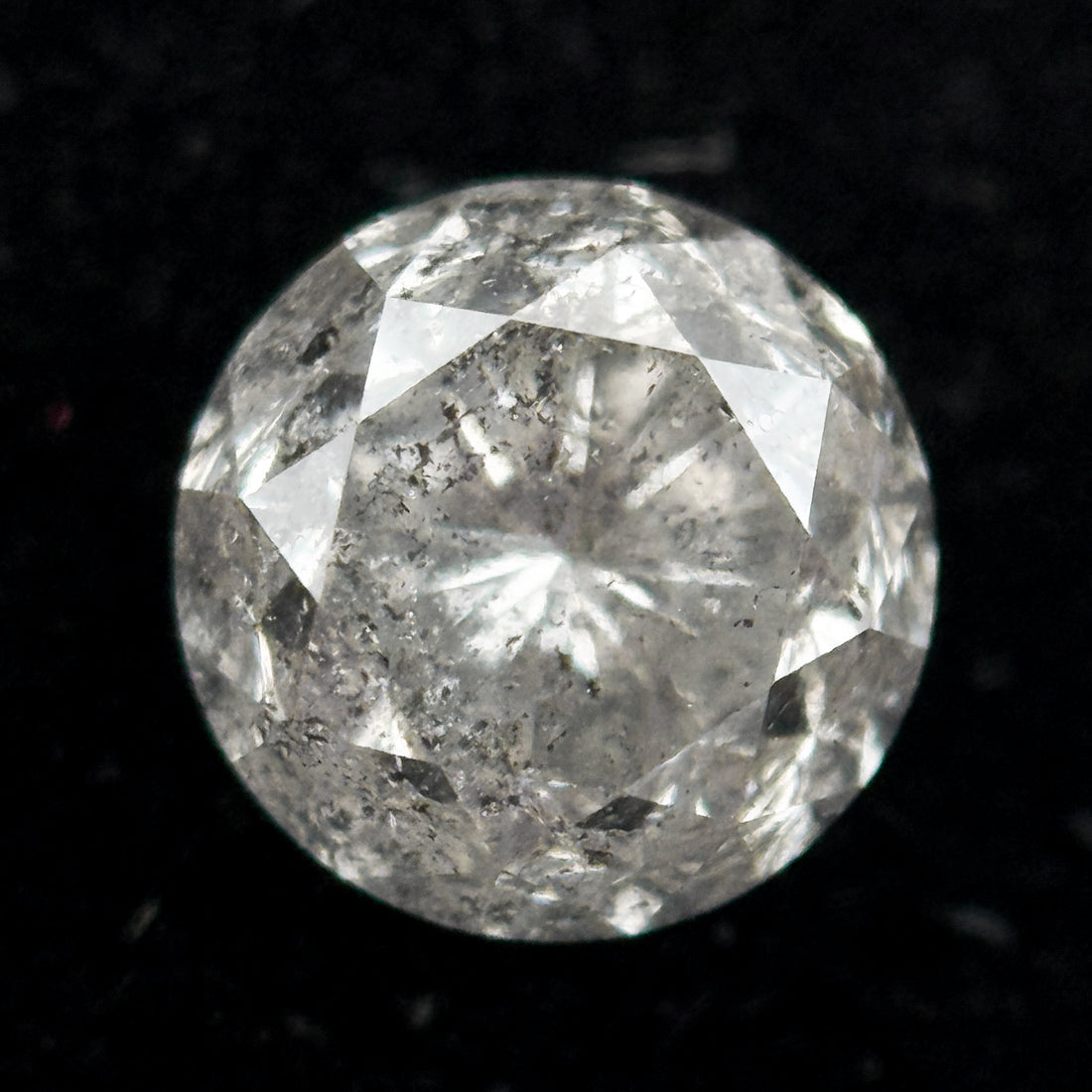 1.08 Ct Round Brilliant Cut Grey Natural Fancy Diamond