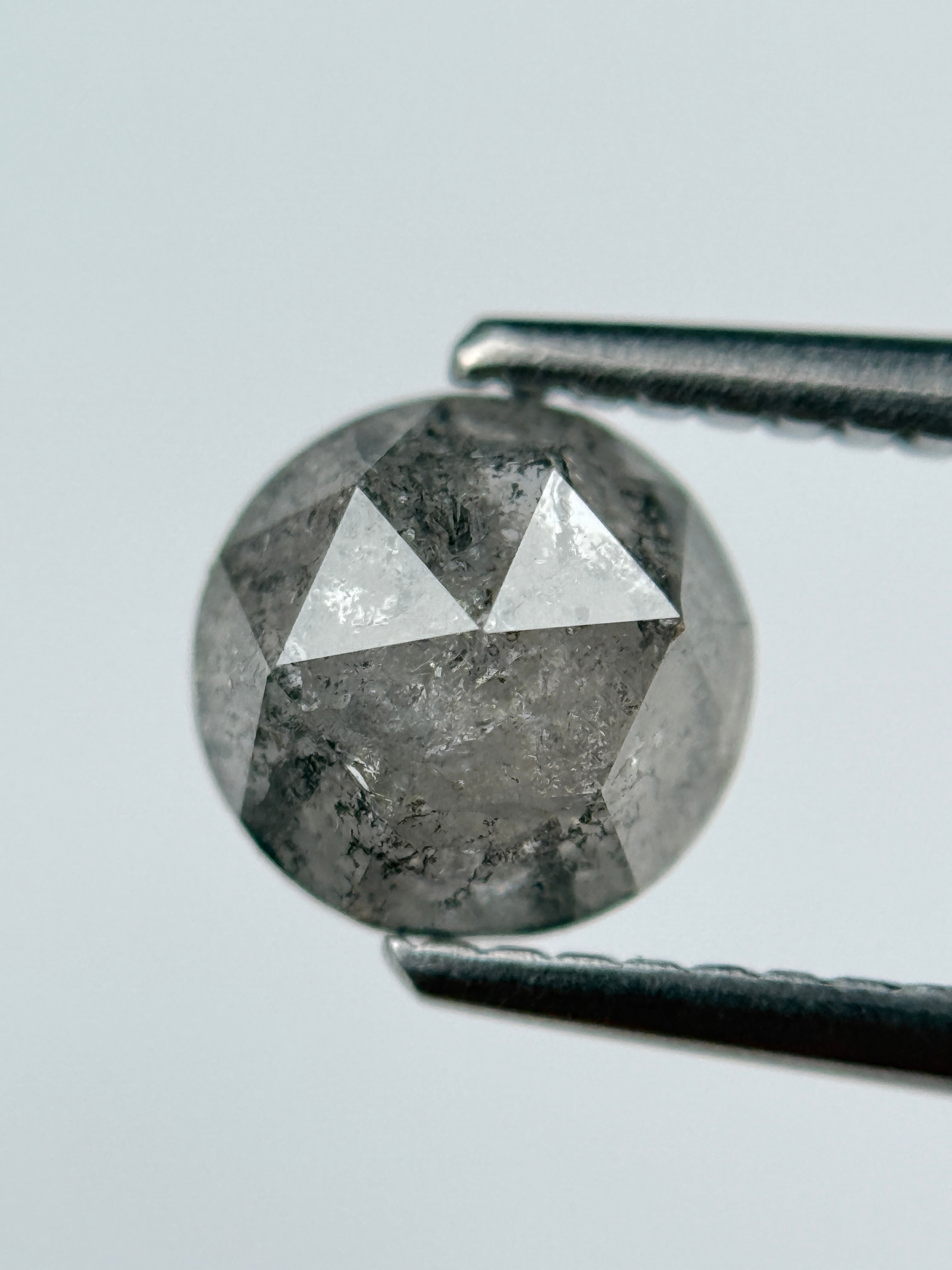 1.01 Ct Round Brilliant Cut Grey Natural Salt and Pepper Diamond