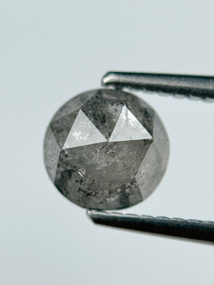 1.01 Ct Round Brilliant Cut Grey Natural Salt and Pepper Diamond