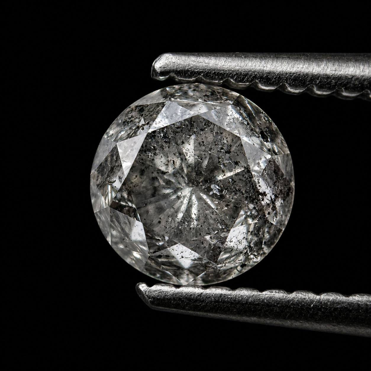 1.10 Ct Round Brilliant Cut Grey Natural Minimal Diamond