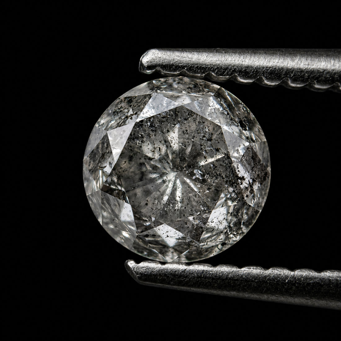 1.10 Ct Round Brilliant Cut Grey Natural Minimal Diamond