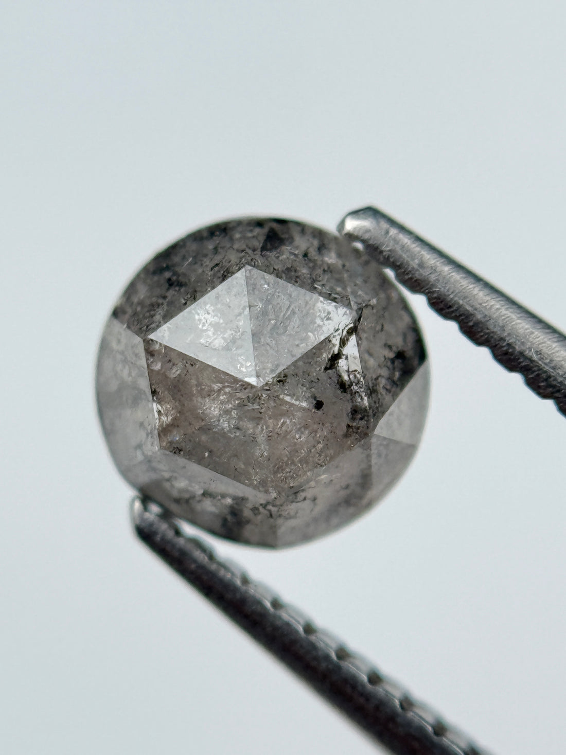 1.01 Ct Round Brilliant Cut Grey Natural Salt and Pepper Diamond