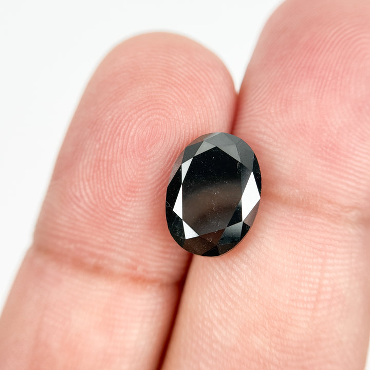 4.00 Ct Oval Rose Cut Black Natural Fancy Diamond