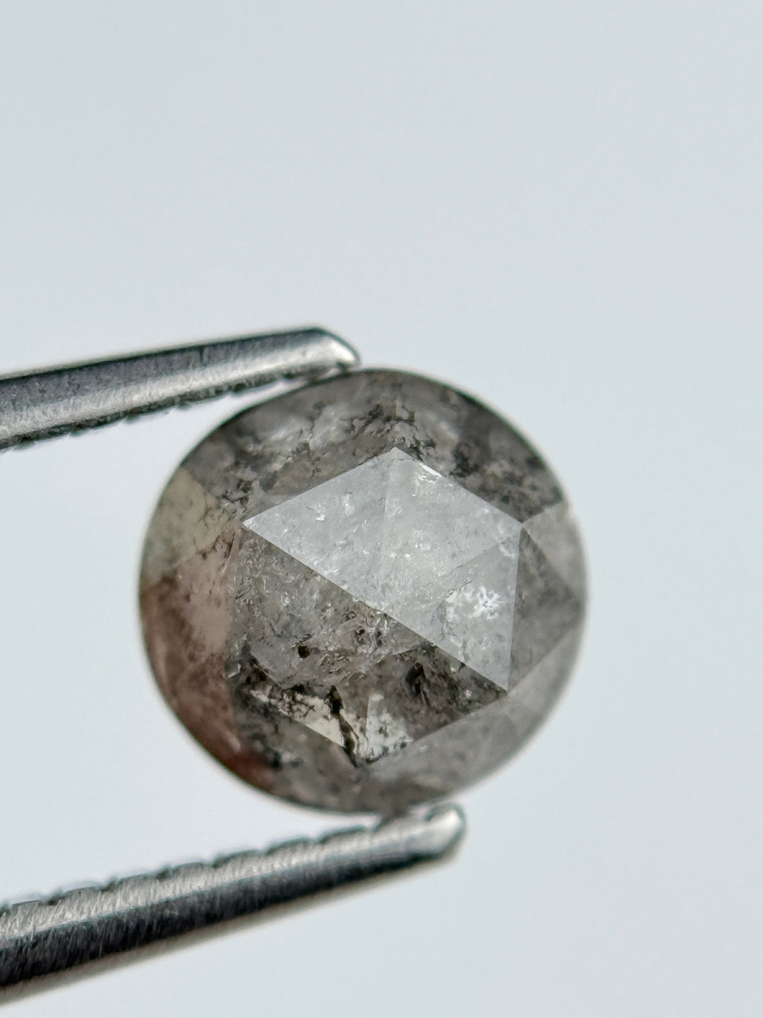 1.01 Ct Round Brilliant Cut Grey Natural Salt and Pepper Diamond