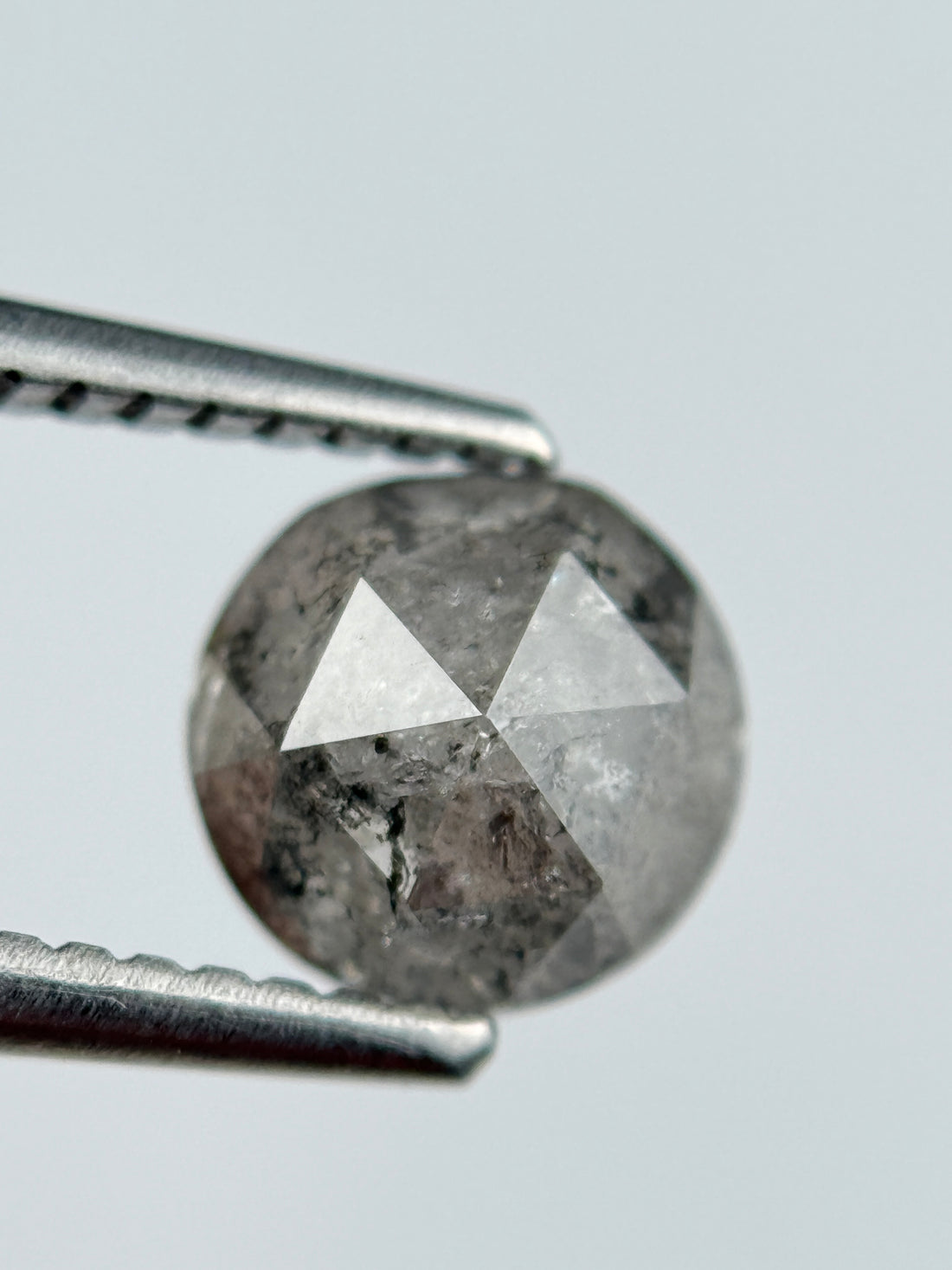 1.01 Ct Round Brilliant Cut Grey Natural Salt and Pepper Diamond