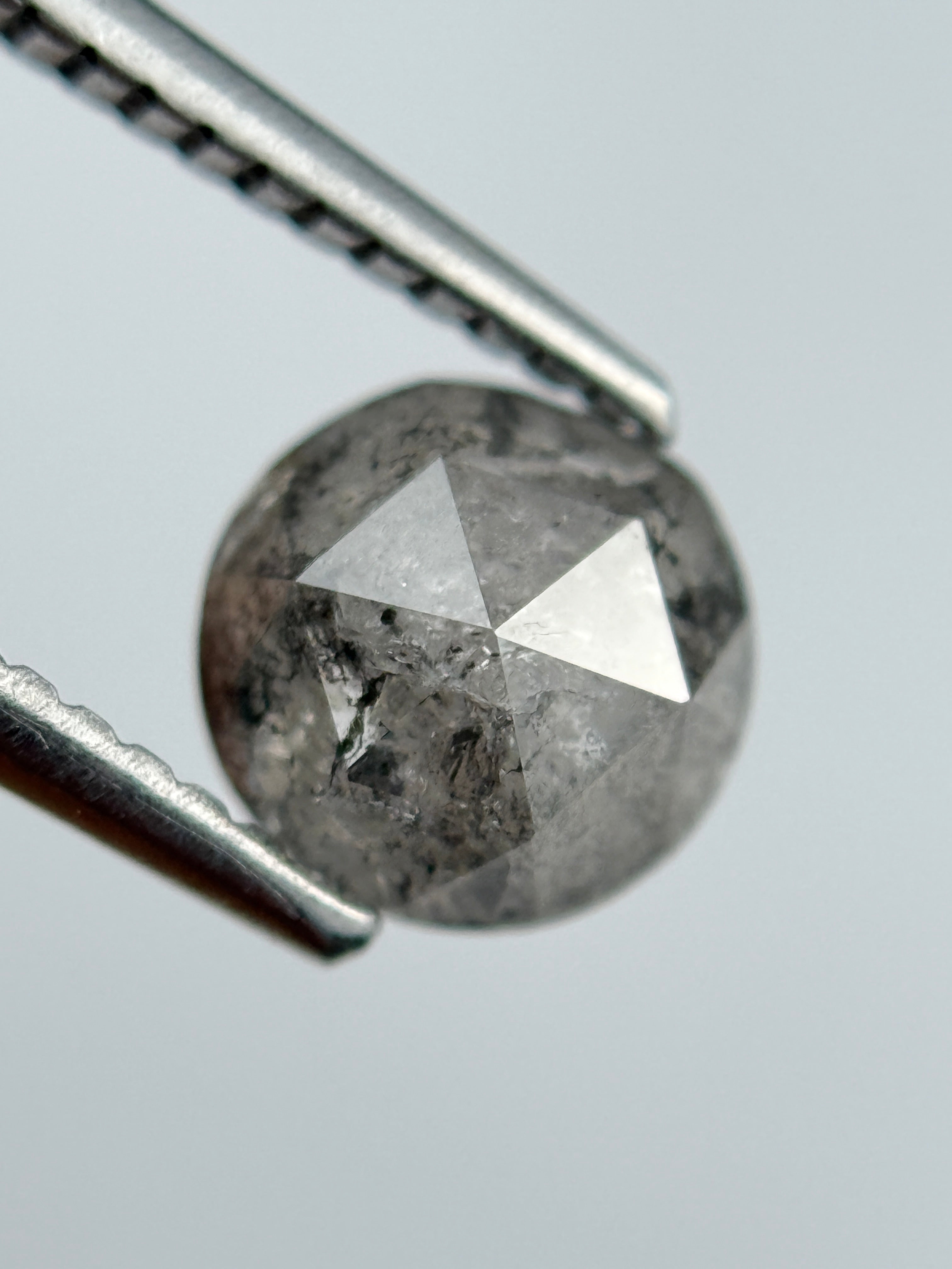 1.01 Ct Round Brilliant Cut Grey Natural Salt and Pepper Diamond