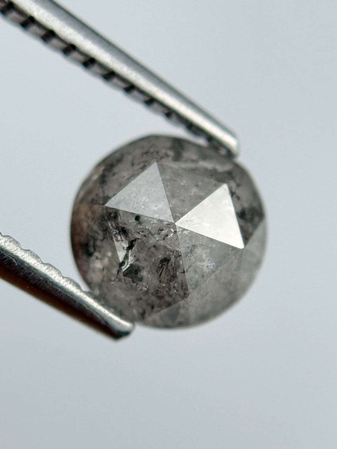 1.01 Ct Round Brilliant Cut Grey Natural Salt and Pepper Diamond