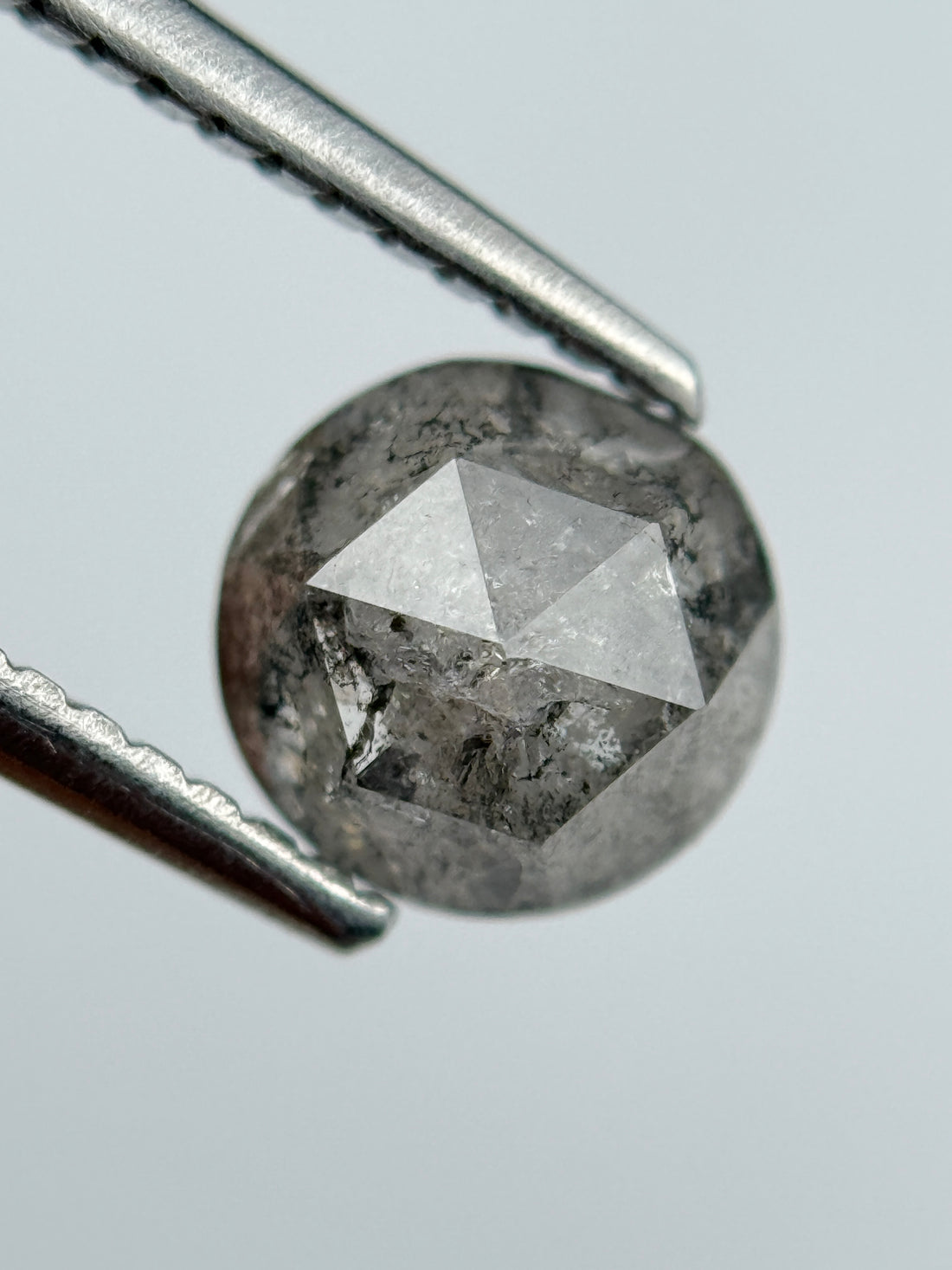 1.01 Ct Round Brilliant Cut Grey Natural Salt and Pepper Diamond