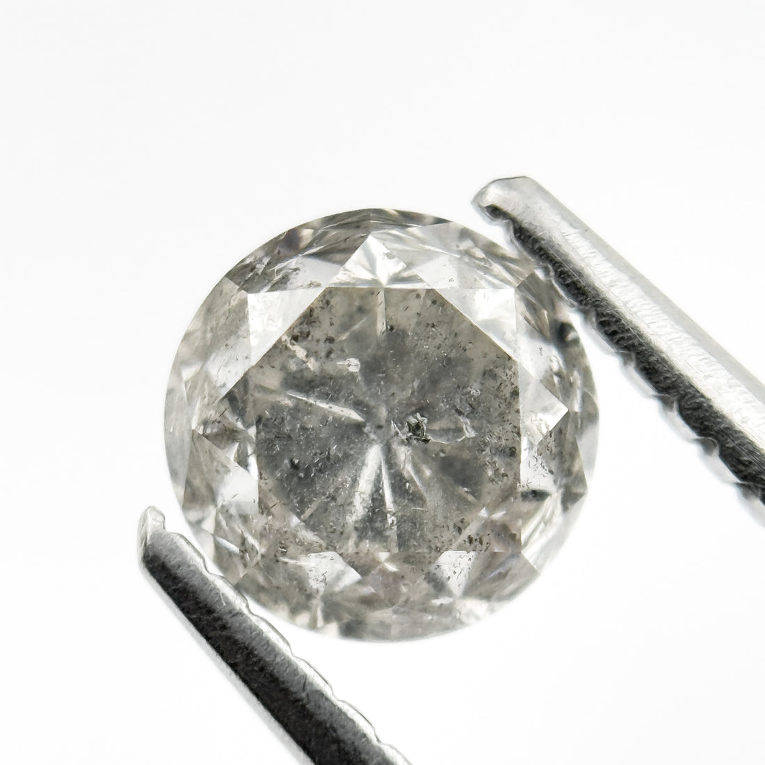 1.10 Ct Round Brilliant Cut Grey Natural Minimal Diamond