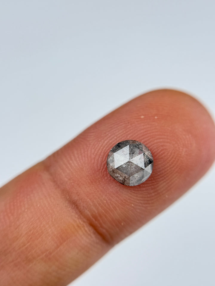 1.01 Ct Round Brilliant Cut Grey Natural Salt and Pepper Diamond