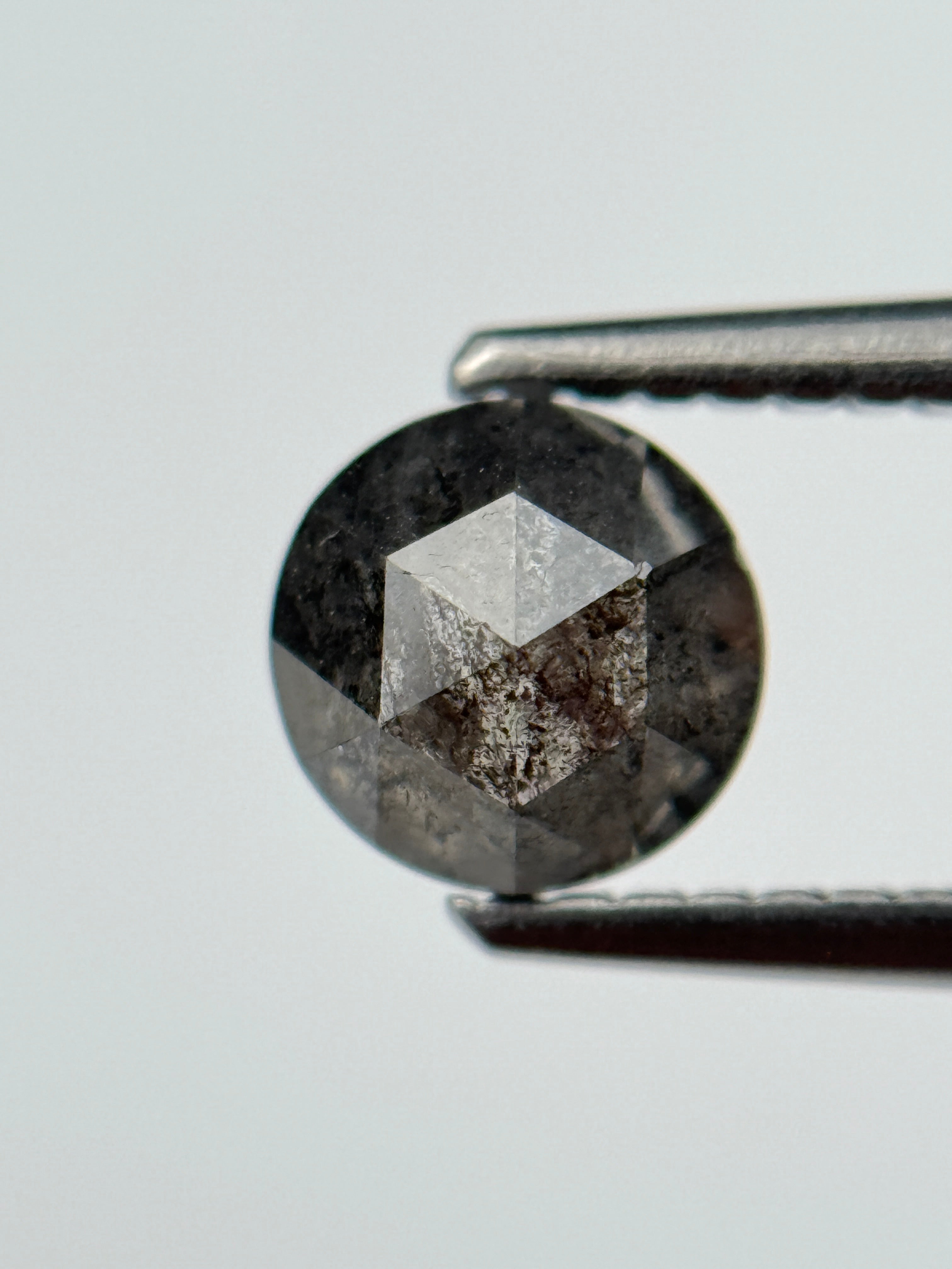 1.01 Ct Round Brilliant Cut Grey Natural Salt and Pepper Diamond