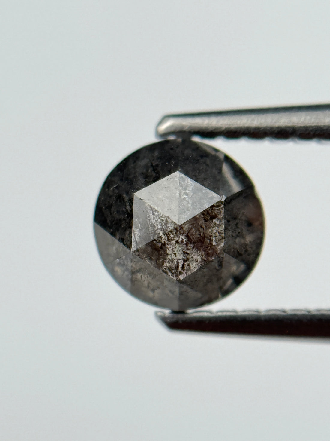 1.01 Ct Round Brilliant Cut Grey Natural Salt and Pepper Diamond