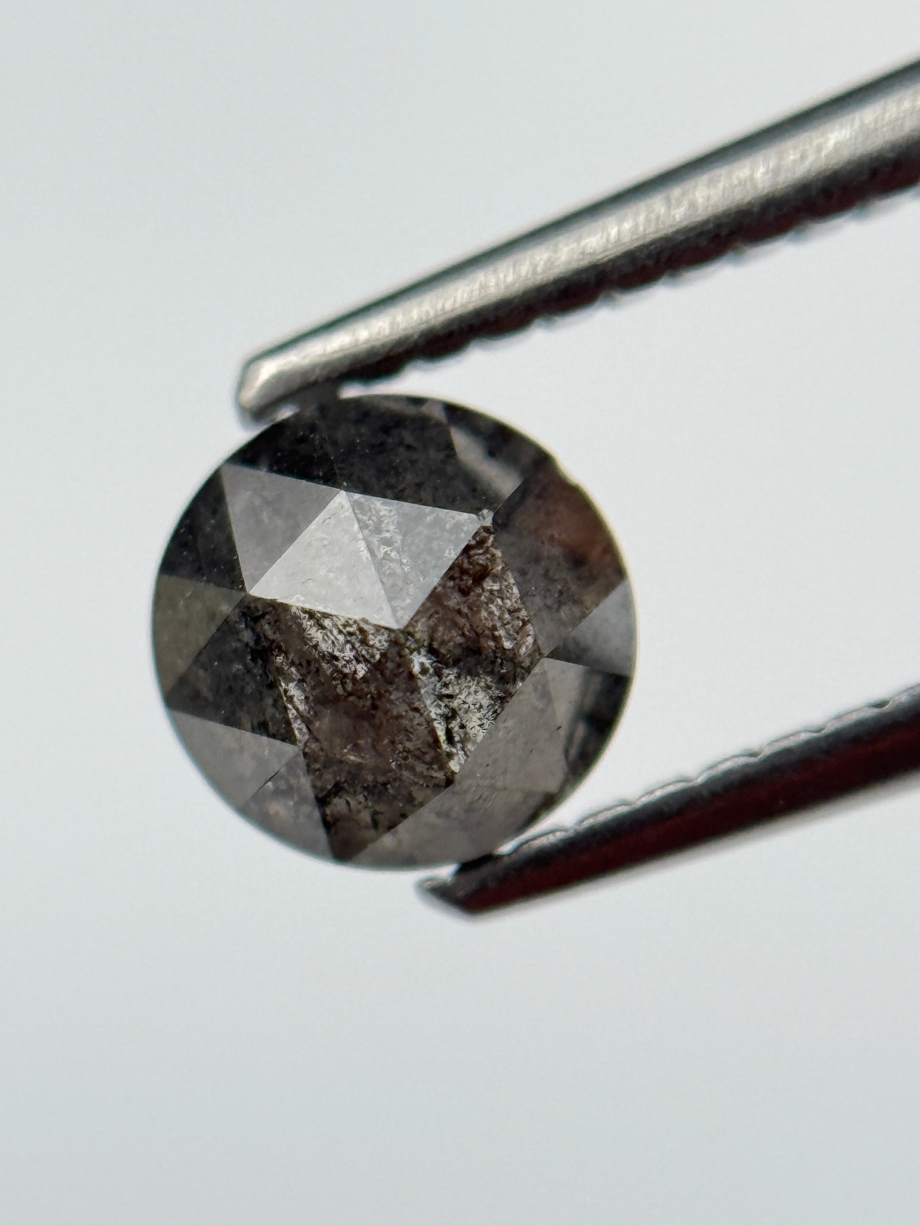 1.01 Ct Round Brilliant Cut Grey Natural Salt and Pepper Diamond