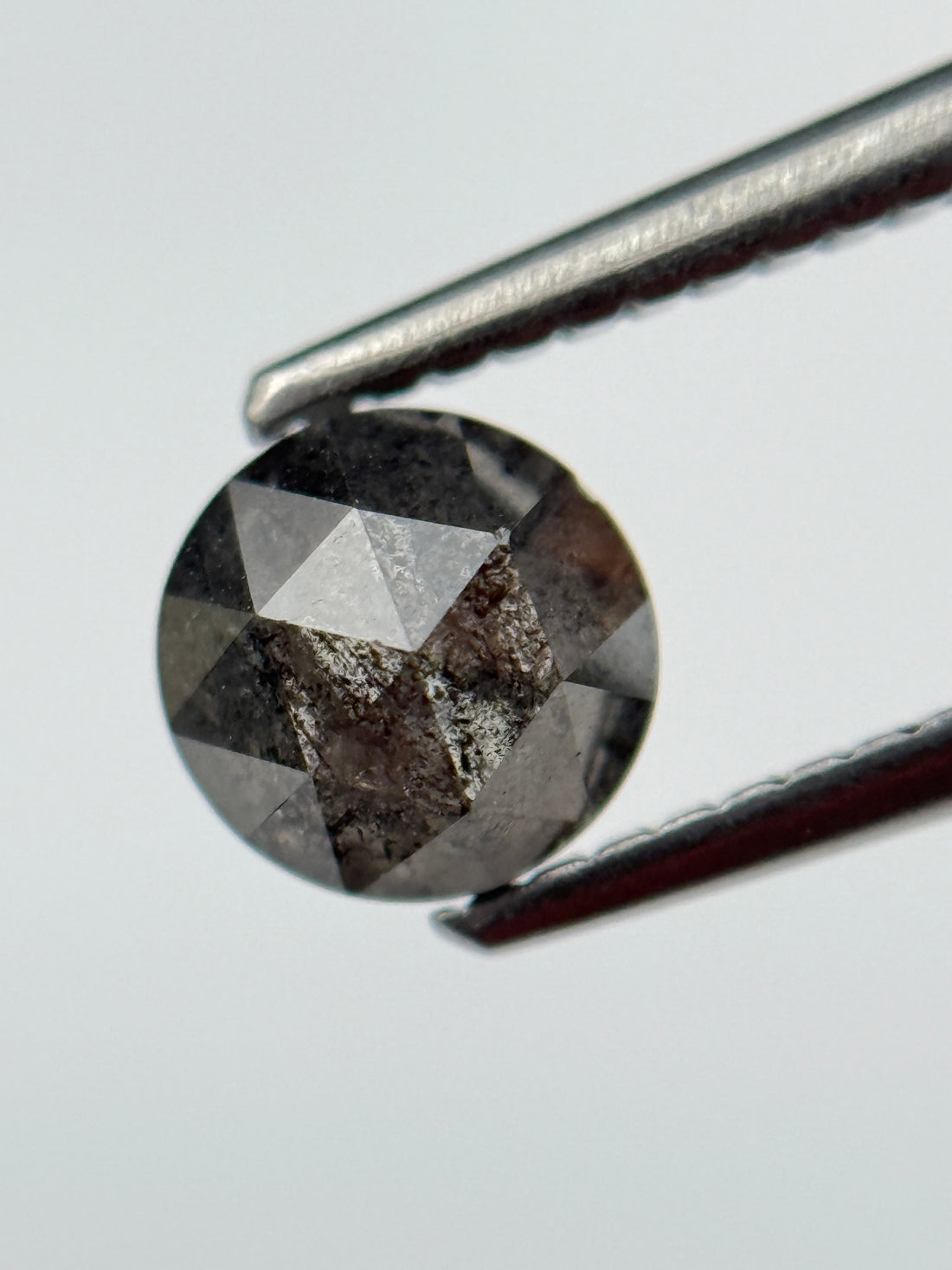 1.01 Ct Round Brilliant Cut Grey Natural Salt and Pepper Diamond