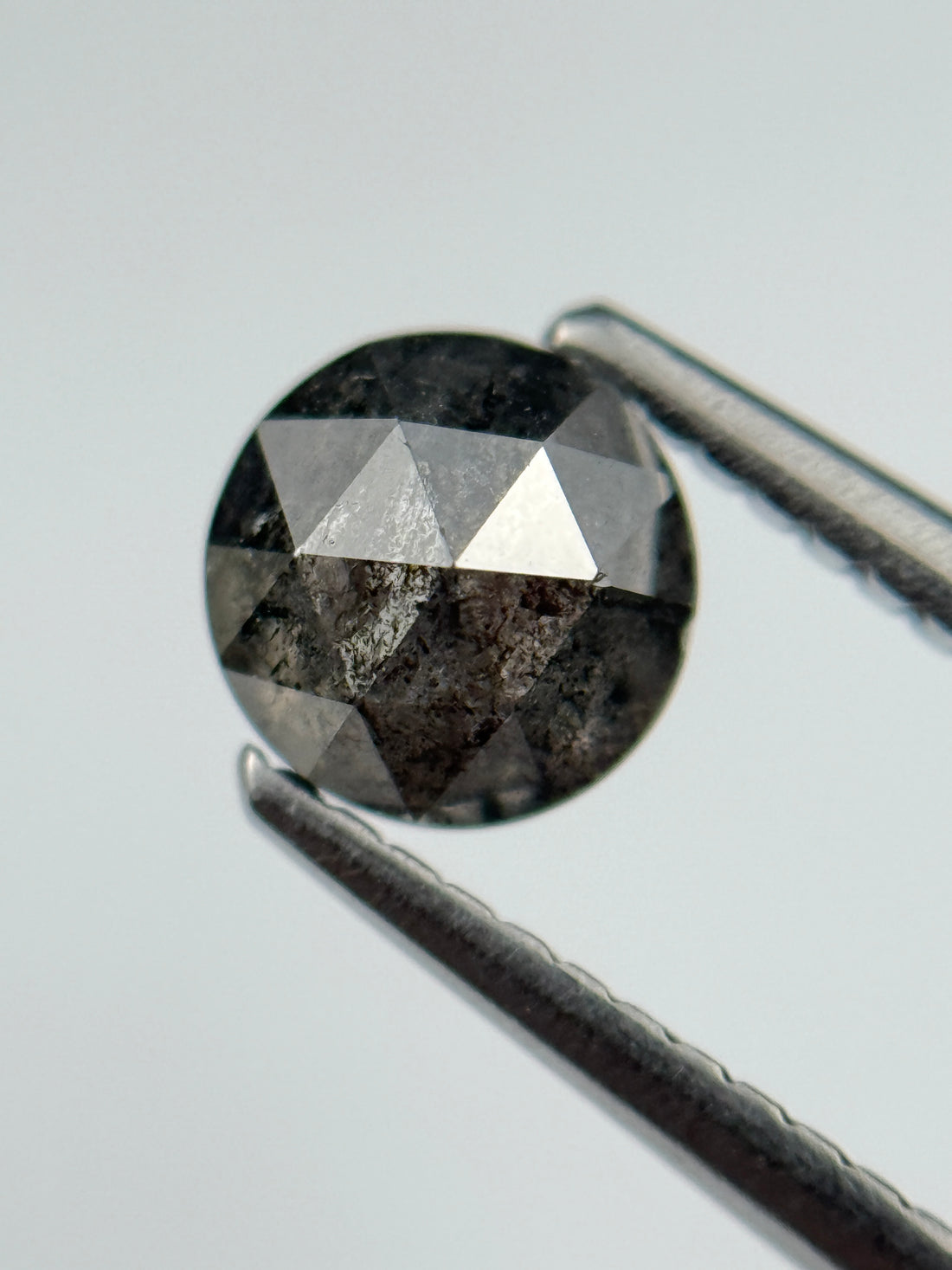 1.01 Ct Round Brilliant Cut Grey Natural Salt and Pepper Diamond