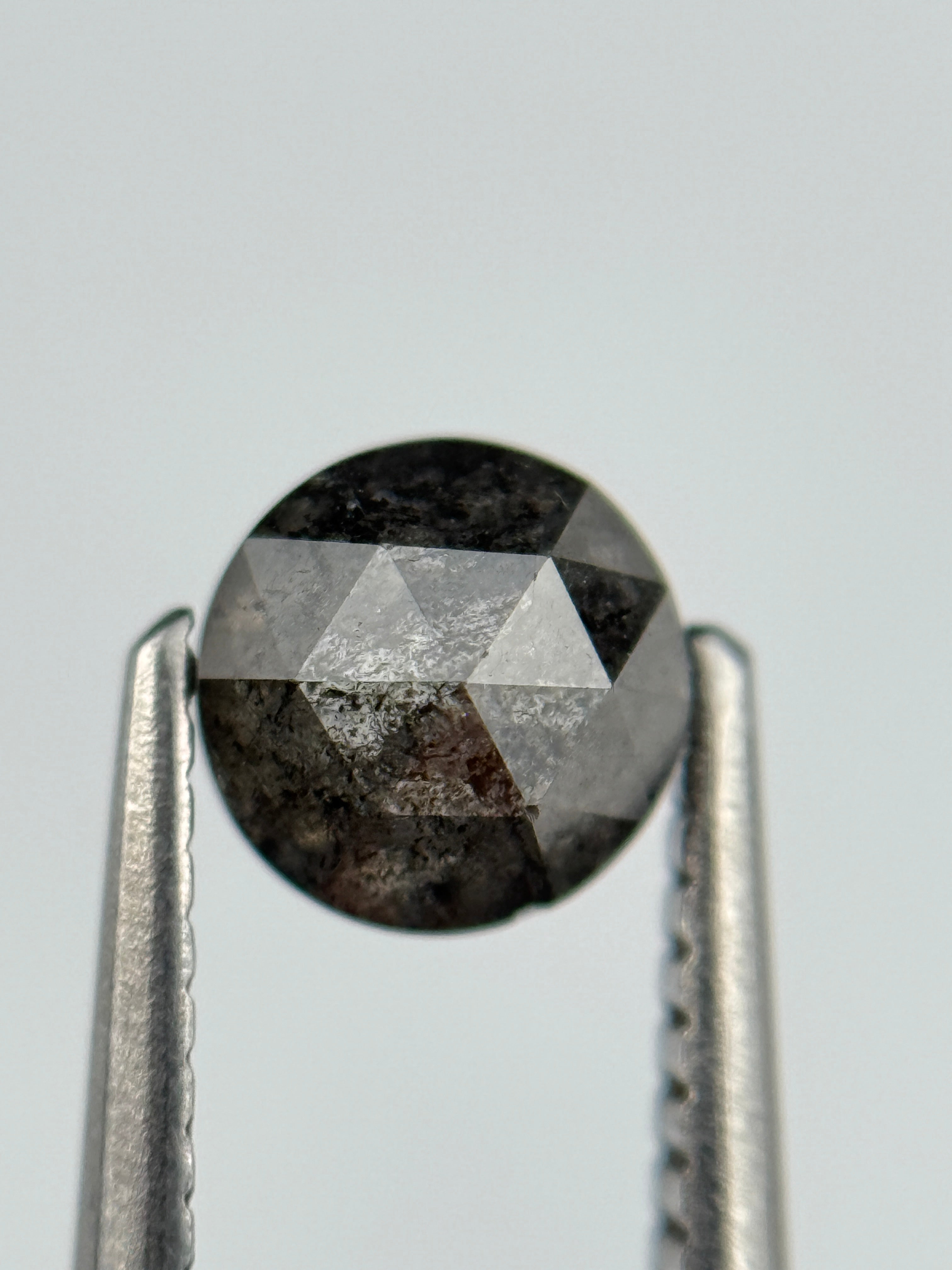 1.01 Ct Round Brilliant Cut Grey Natural Salt and Pepper Diamond