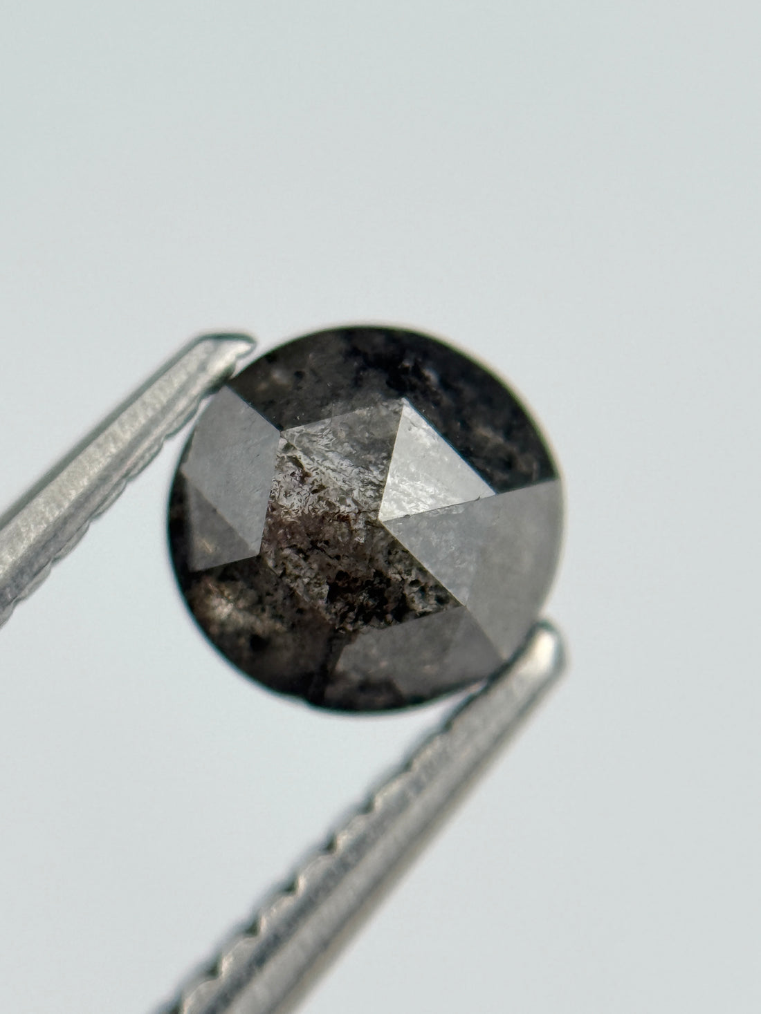 1.01 Ct Round Brilliant Cut Grey Natural Salt and Pepper Diamond