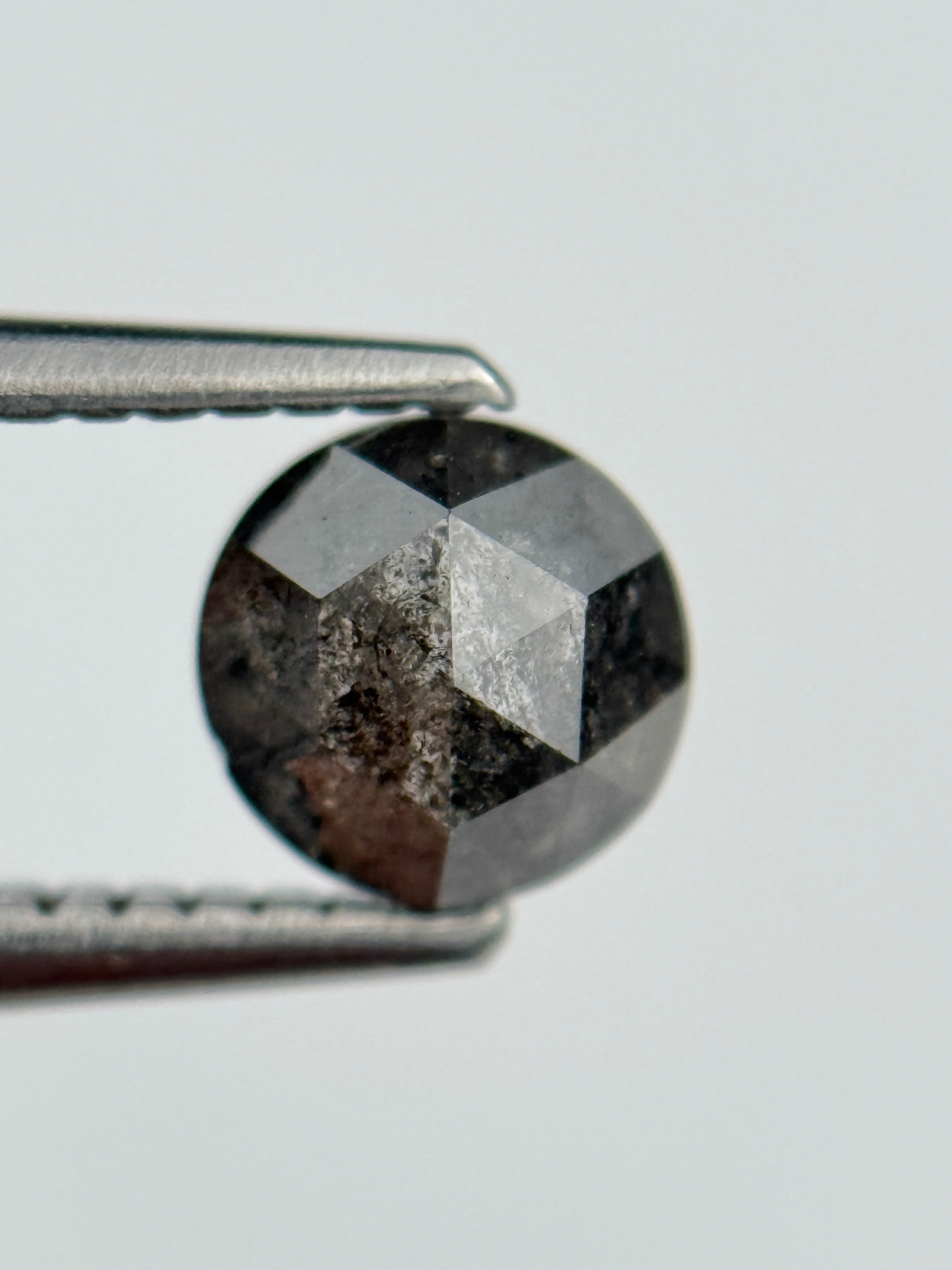1.01 Ct Round Brilliant Cut Grey Natural Salt and Pepper Diamond