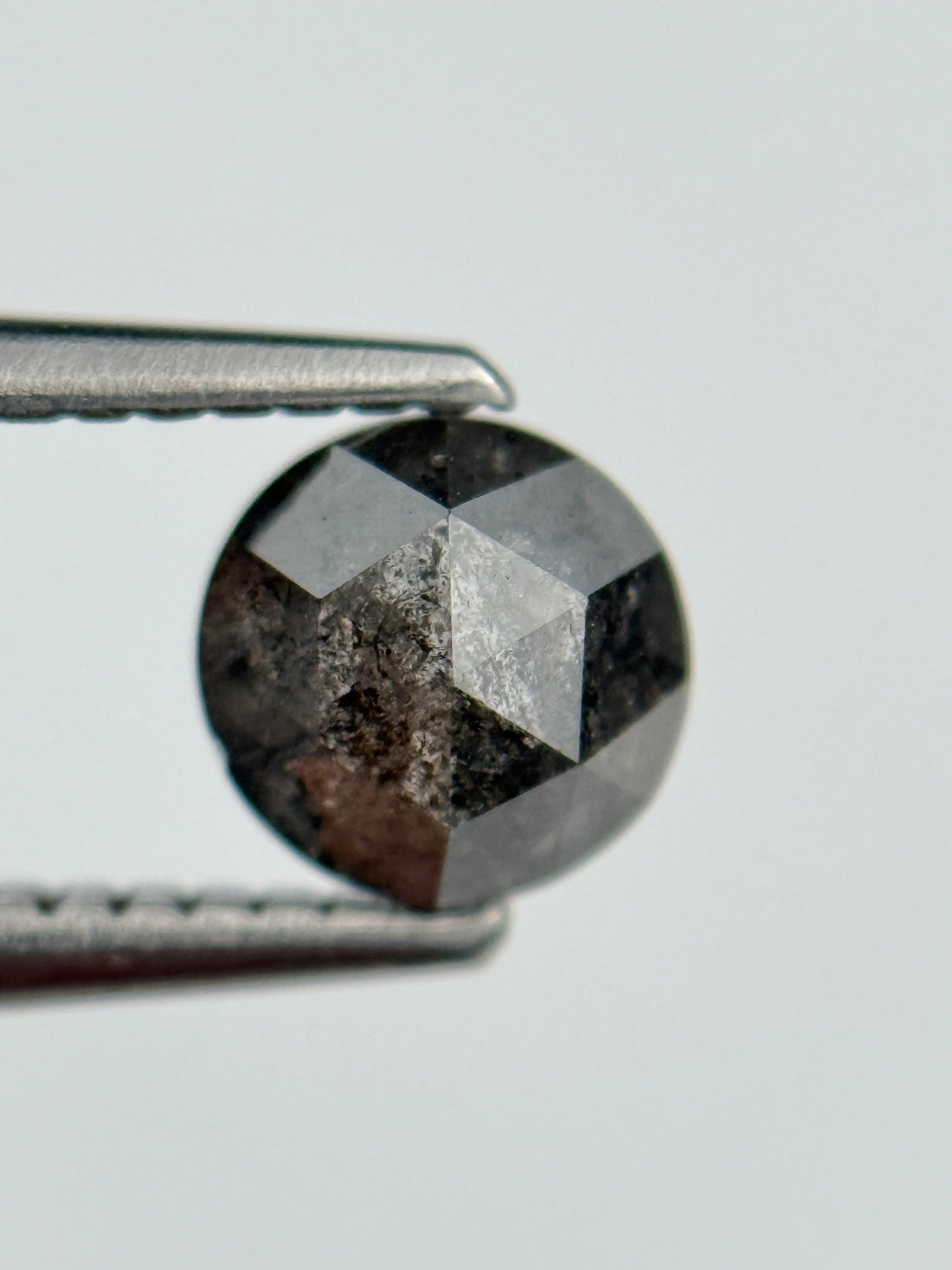 1.01 Ct Round Brilliant Cut Grey Natural Salt and Pepper Diamond