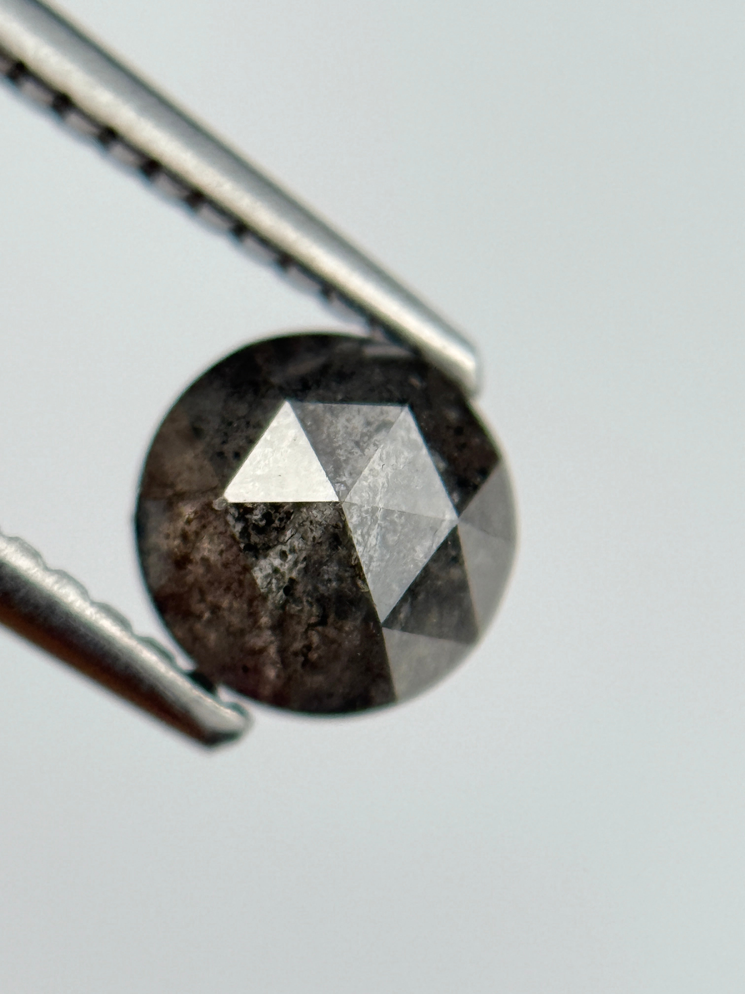 1.01 Ct Round Brilliant Cut Grey Natural Salt and Pepper Diamond
