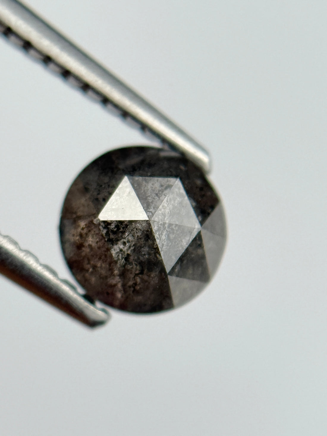1.01 Ct Round Brilliant Cut Grey Natural Salt and Pepper Diamond