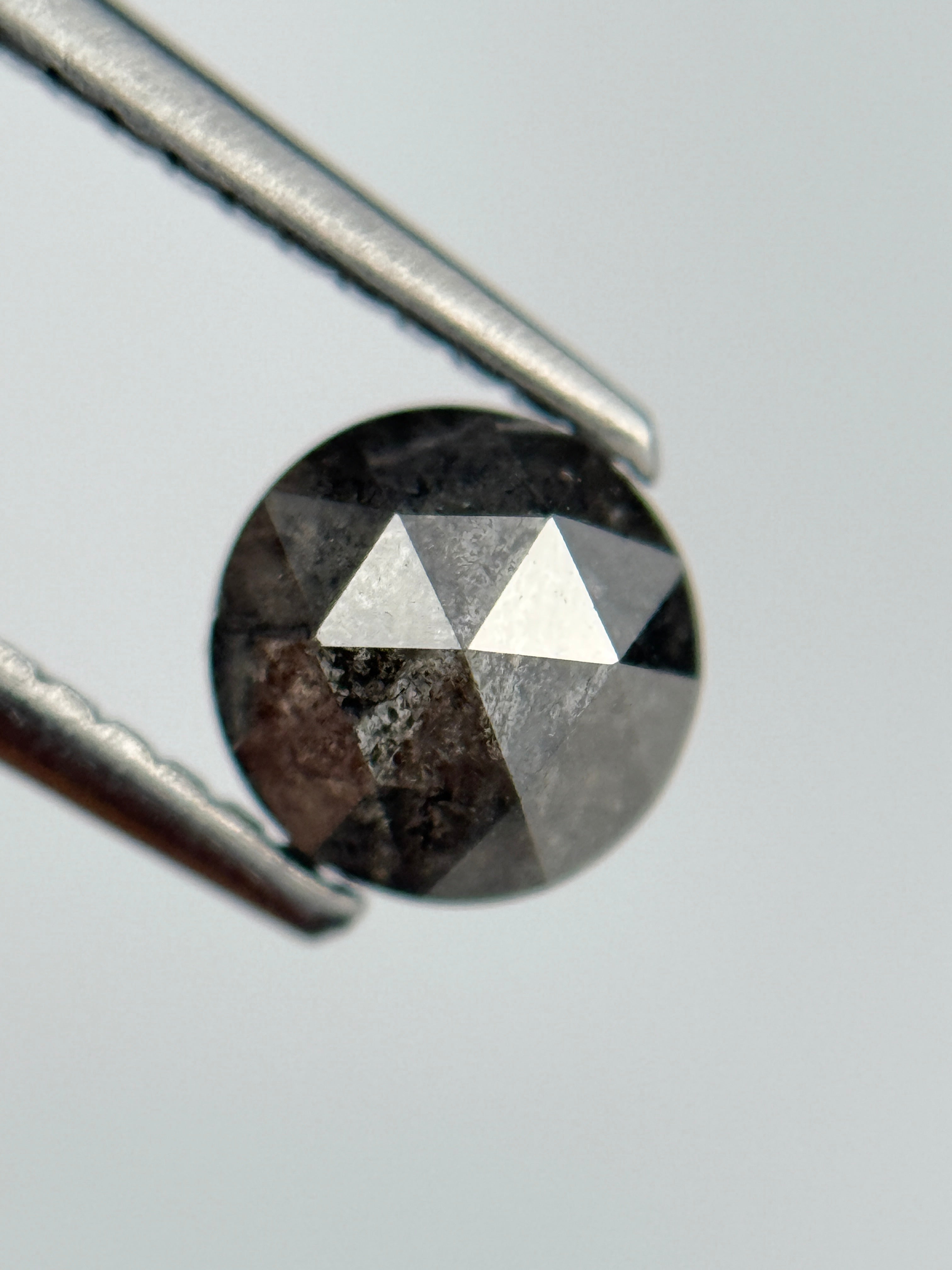 1.01 Ct Round Brilliant Cut Grey Natural Salt and Pepper Diamond