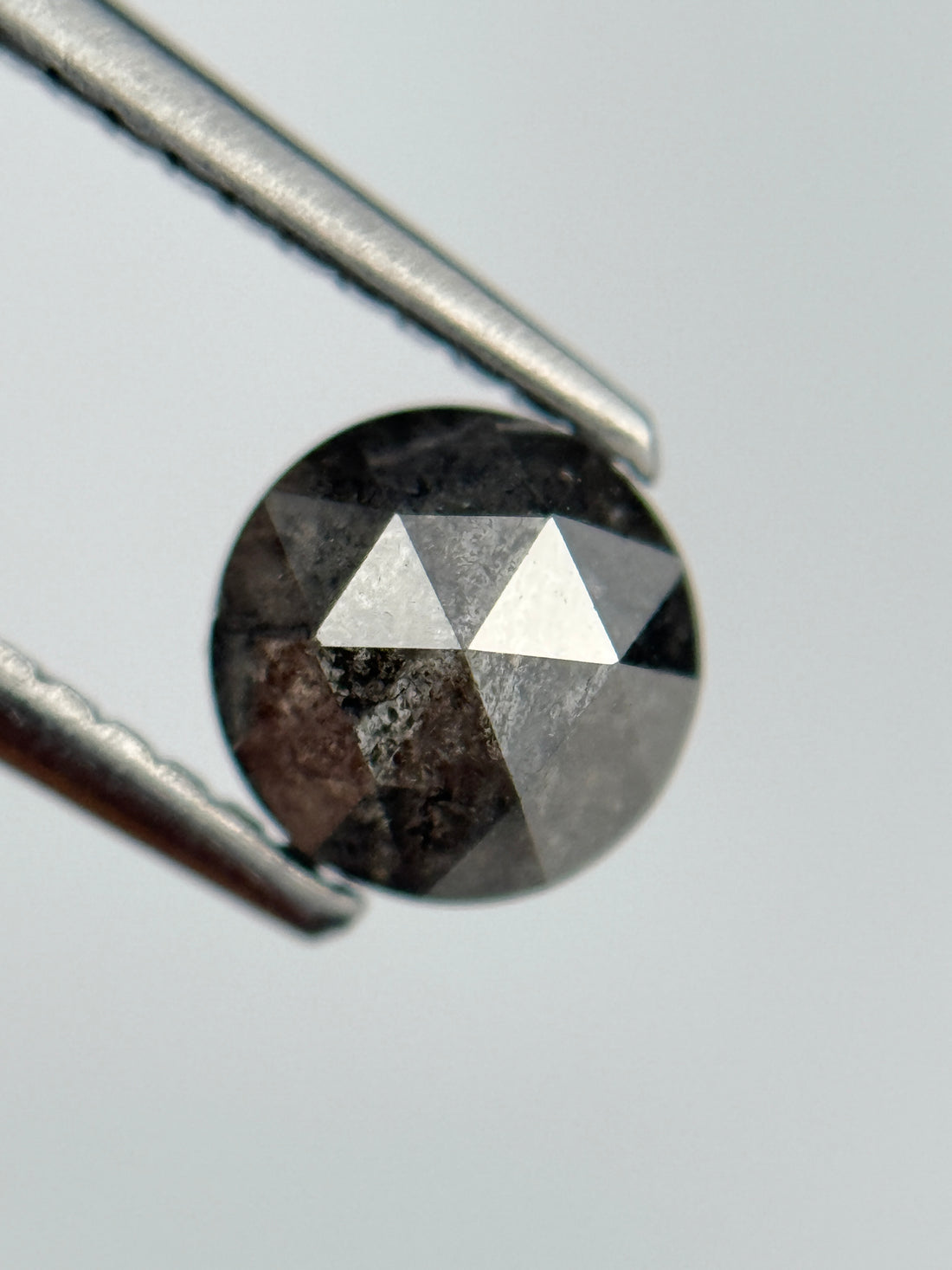 1.01 Ct Round Brilliant Cut Grey Natural Salt and Pepper Diamond