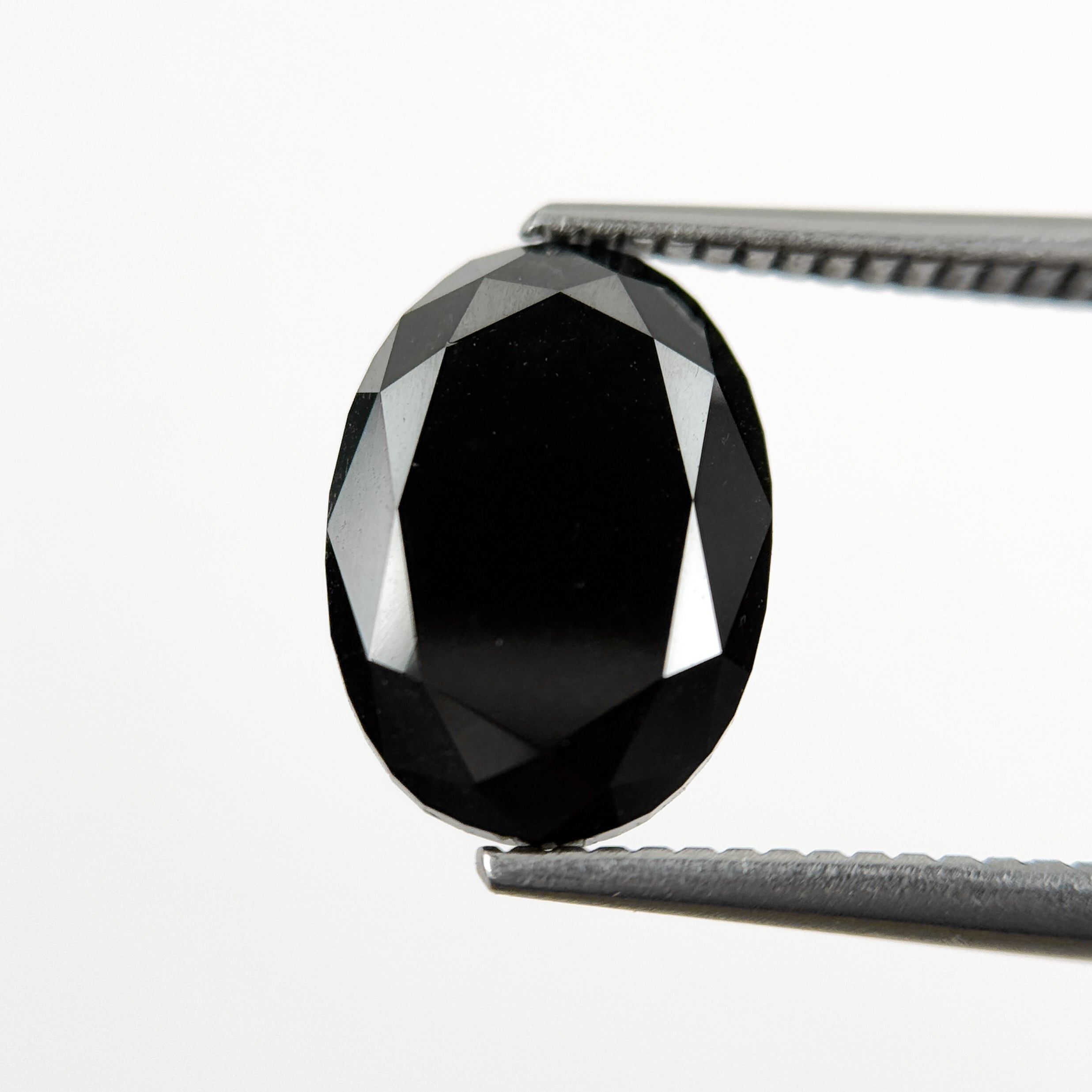 4.37 Ct Oval Rose Cut Black Natural Salt and Pepper Diamond