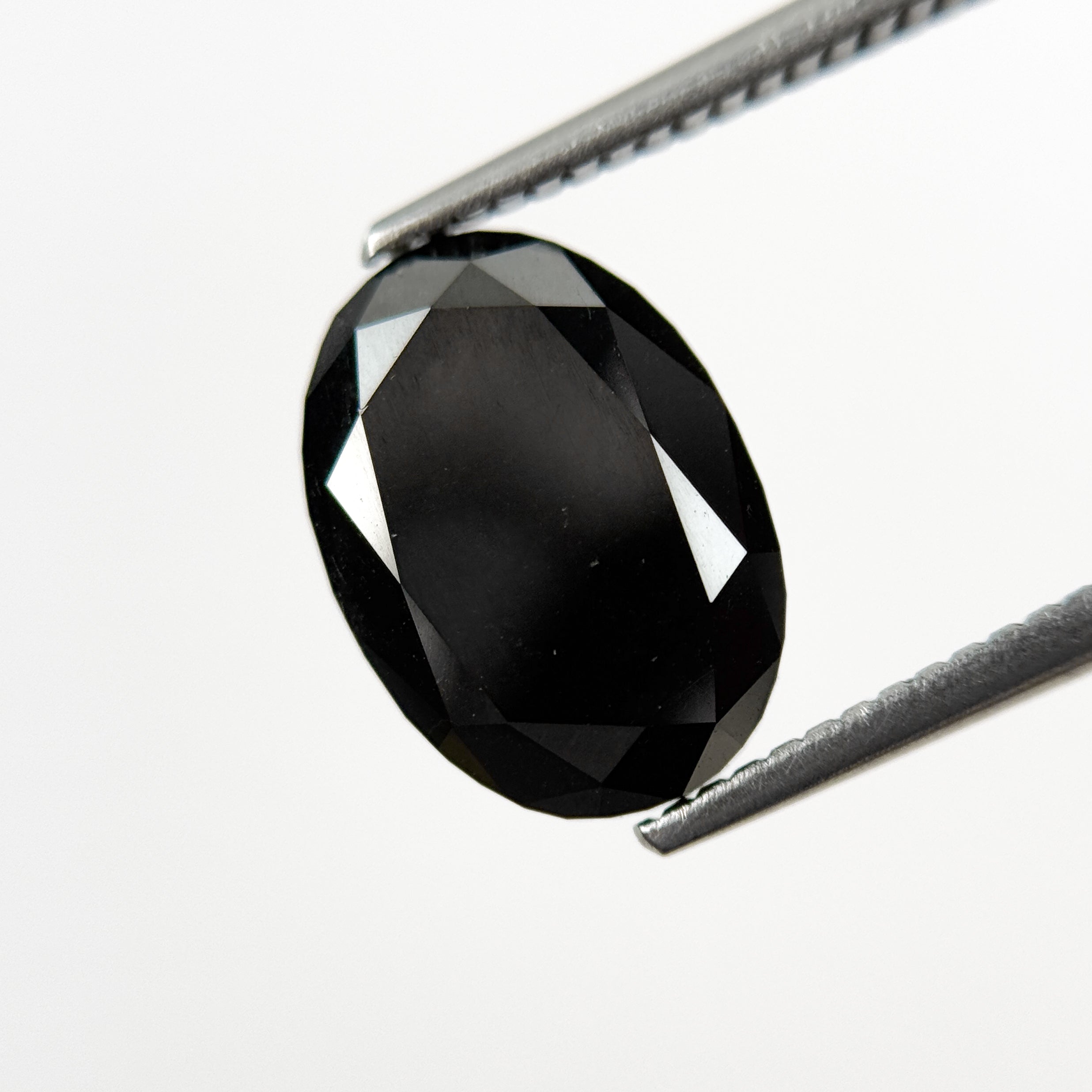 4.37 Ct Oval Rose Cut Black Natural Salt and Pepper Diamond