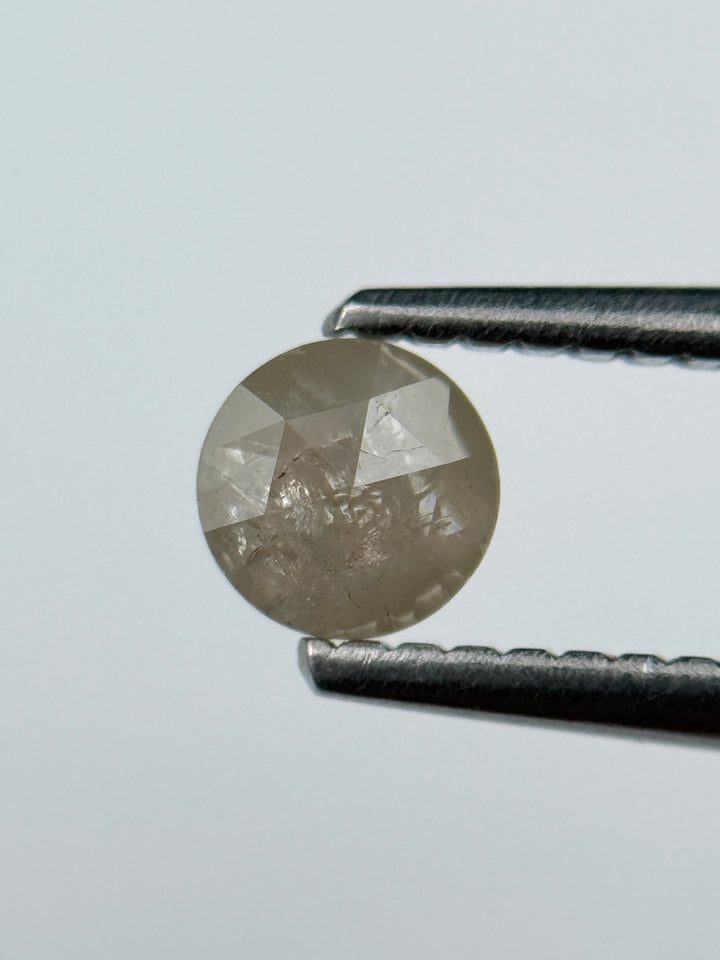0.44 Ct Round Rose Cut ICY Grey Natural Salt and Pepper Diamond