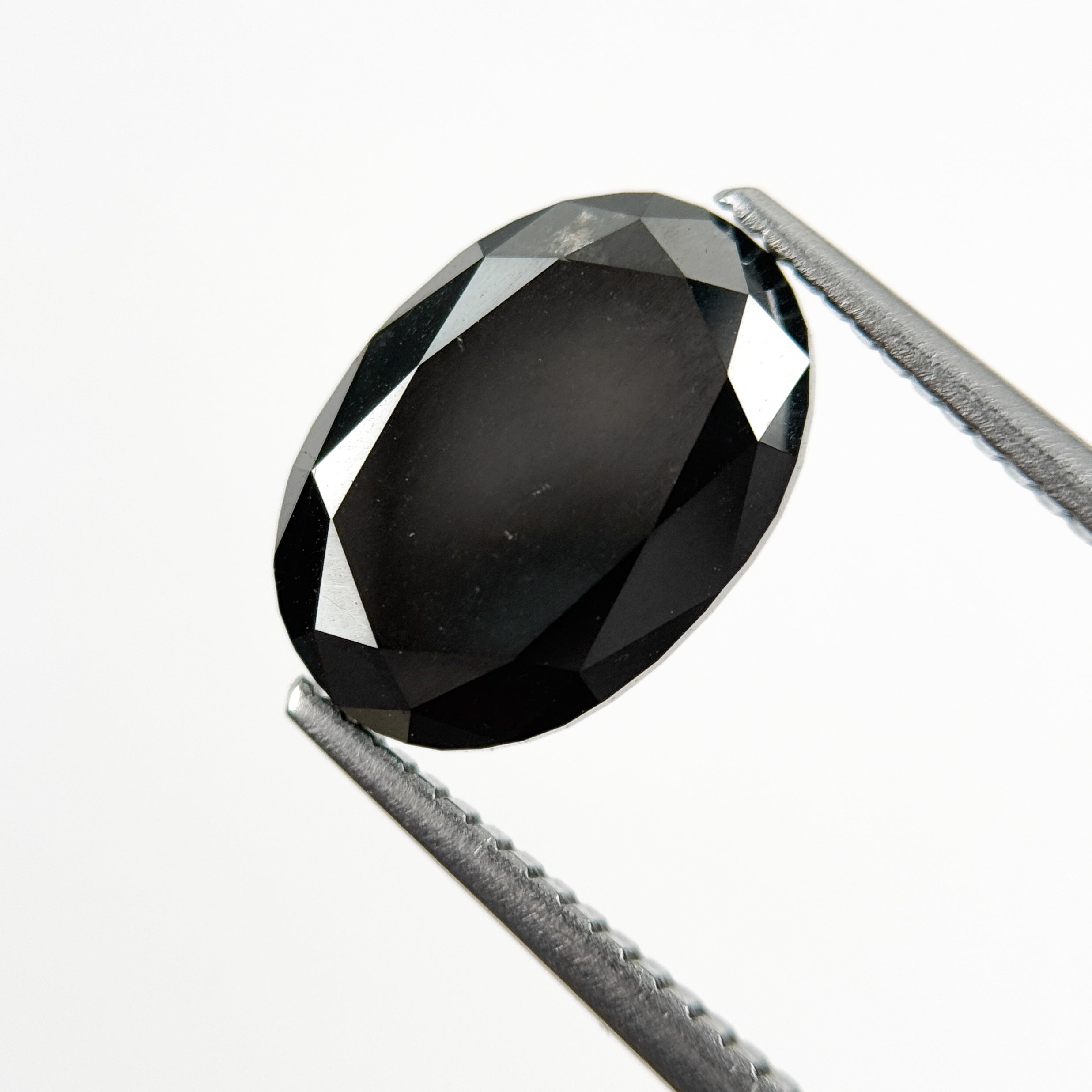 4.39 Ct Oval Rose Cut Black Natural Fancy Diamond