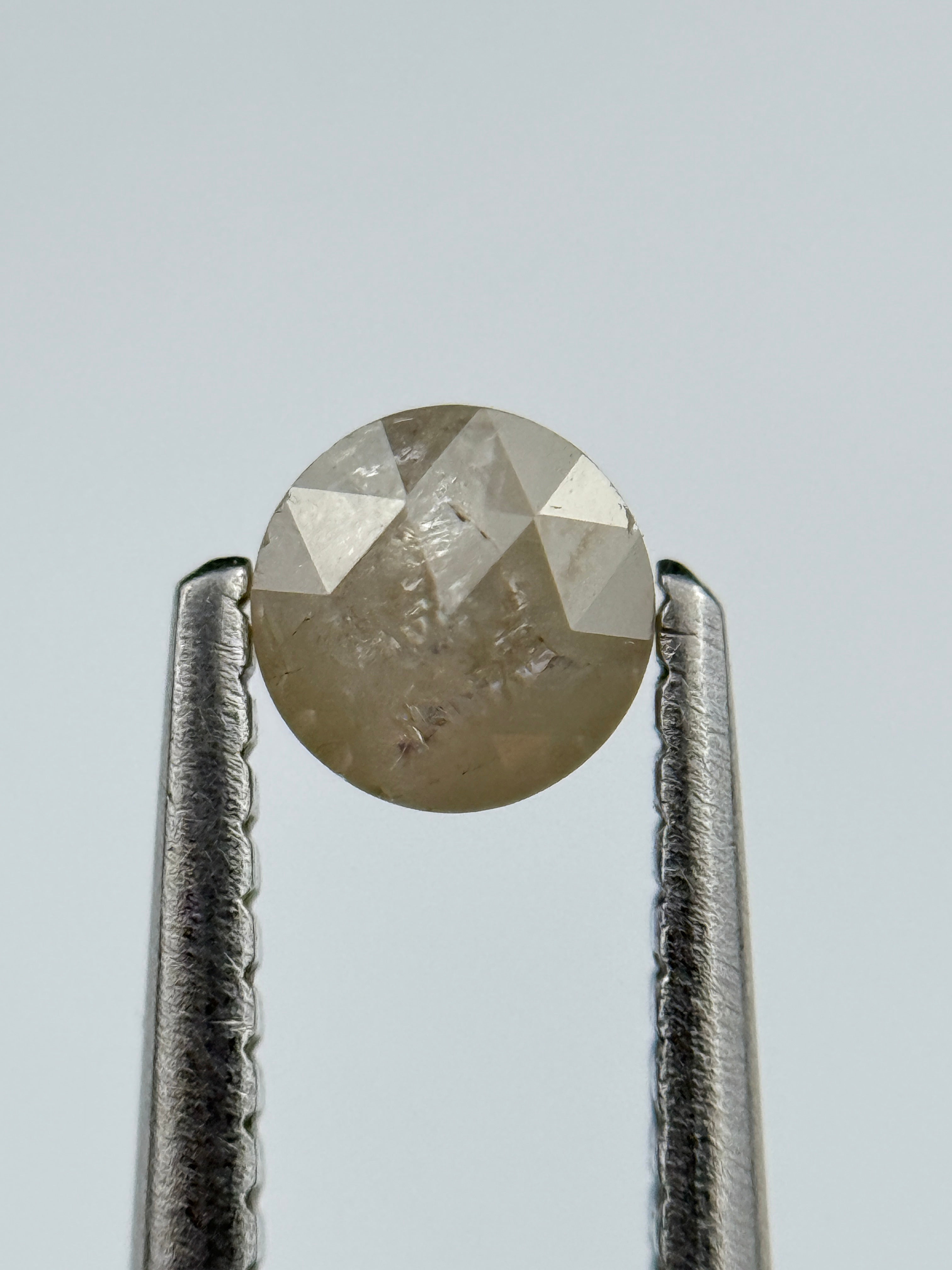 0.44 Ct Round Rose Cut ICY Grey Natural Salt and Pepper Diamond