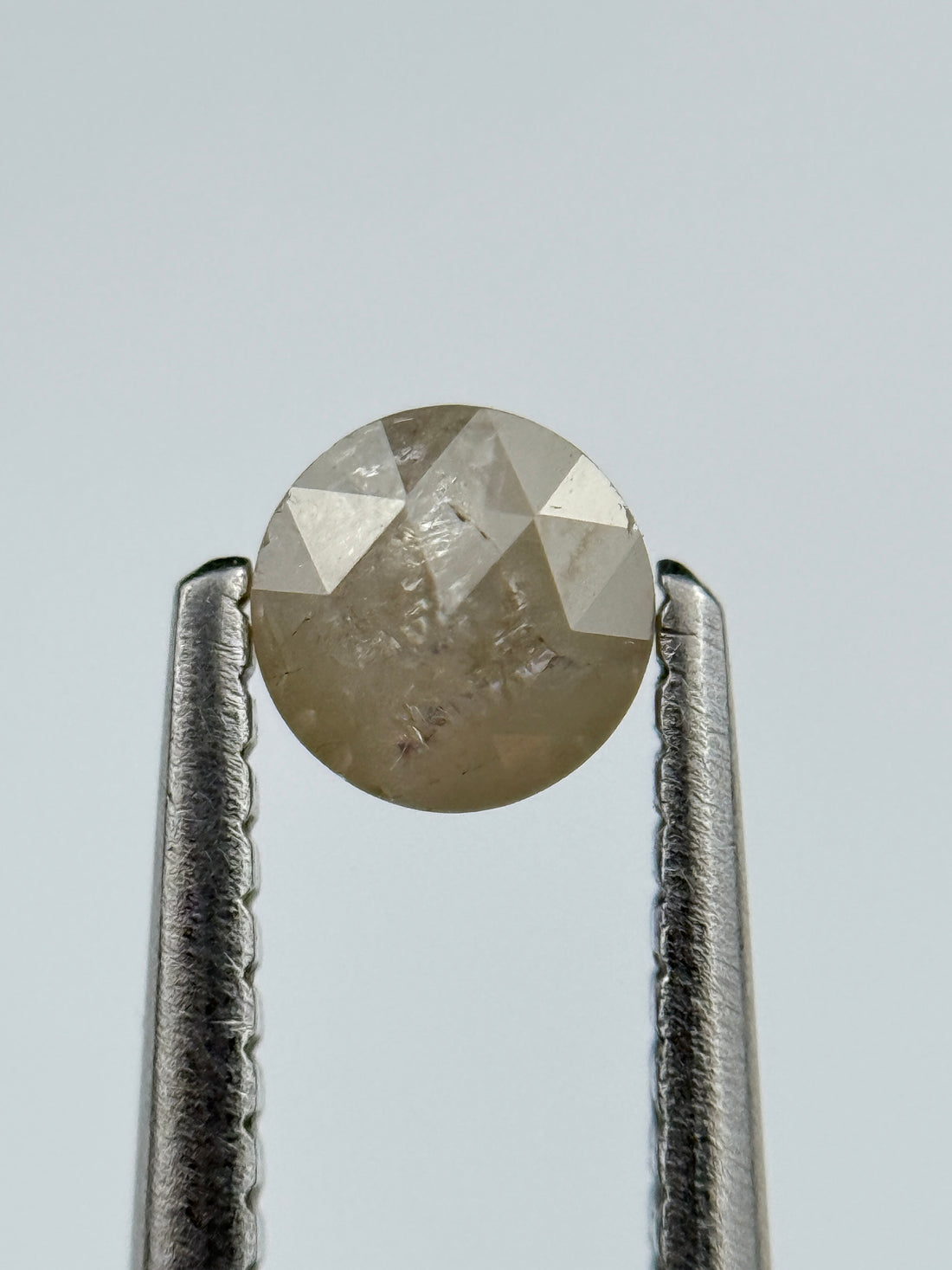 0.44 Ct Round Rose Cut ICY Grey Natural Salt and Pepper Diamond