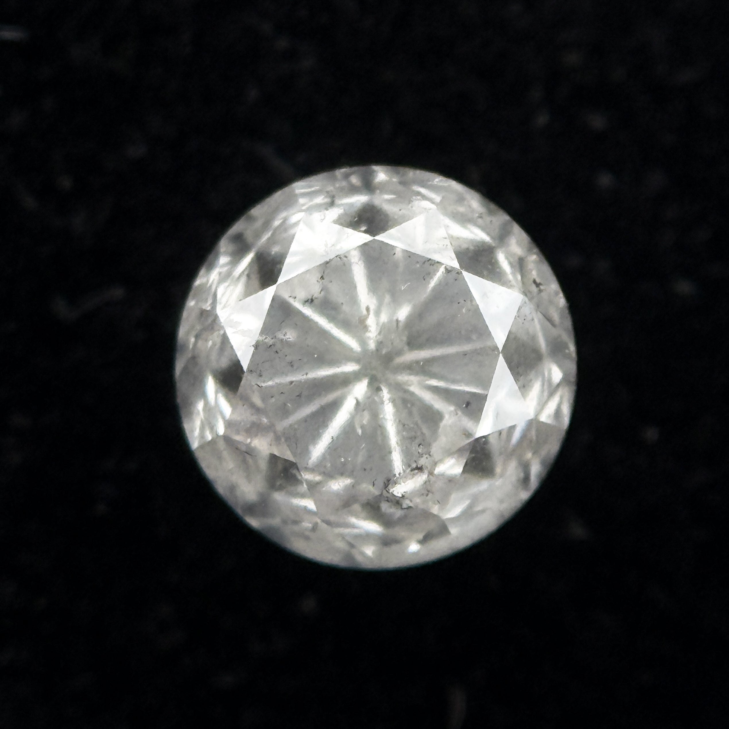 1.00 Ct Round Brilliant Cut Grey Natural Salt and Pepper Diamond