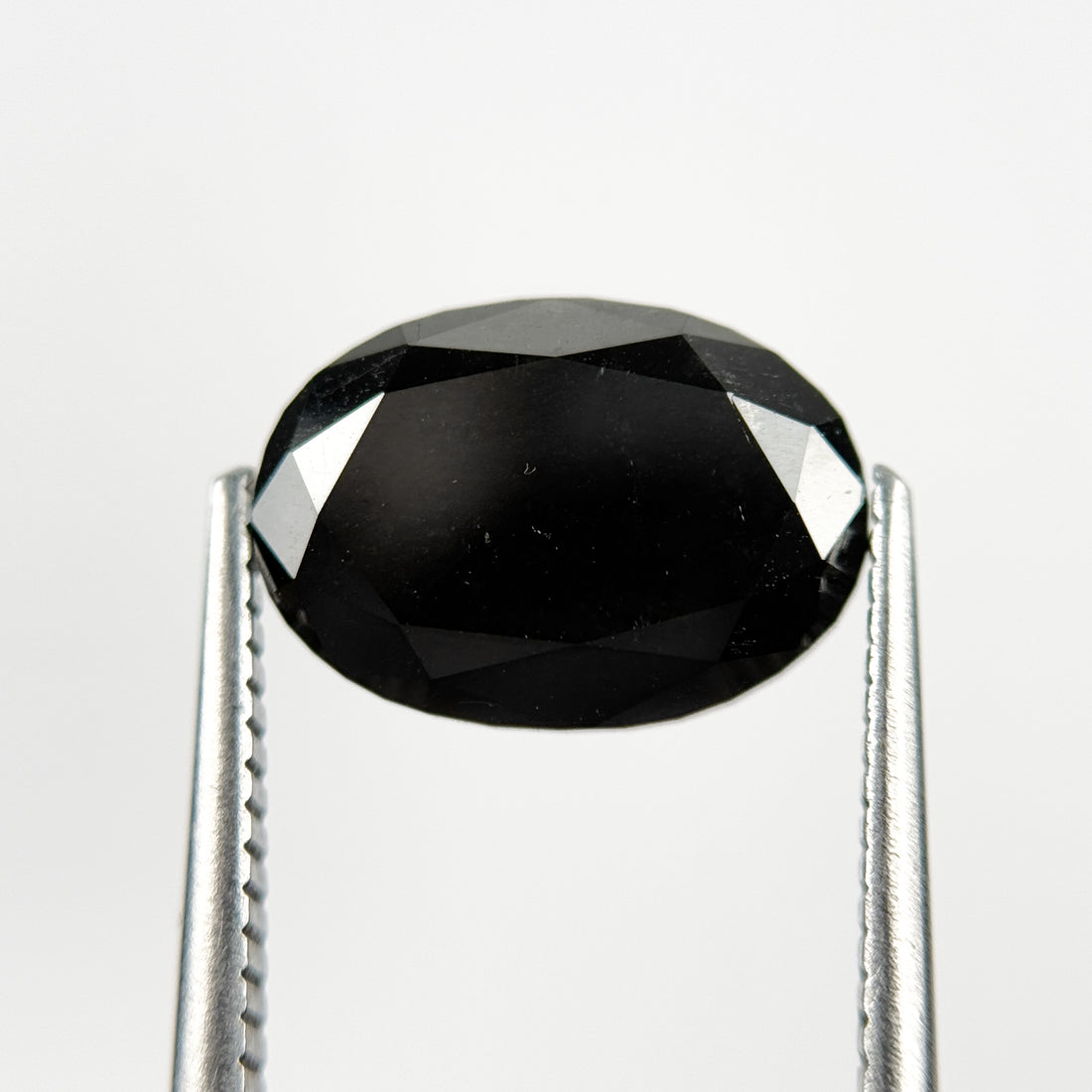 4.37 Ct Oval Rose Cut Black Natural Salt and Pepper Diamond