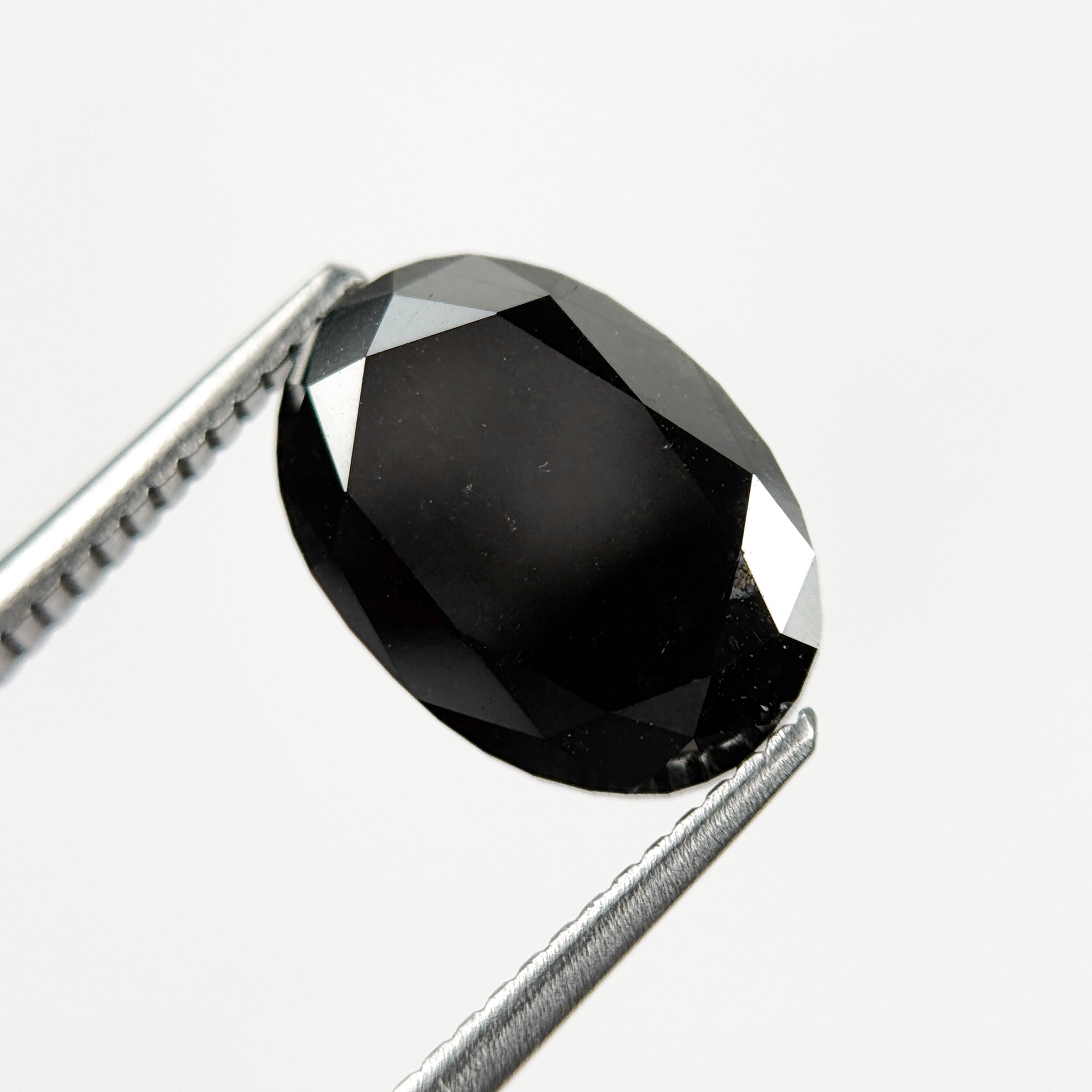 4.39 Ct Oval Rose Cut Black Natural Fancy Diamond