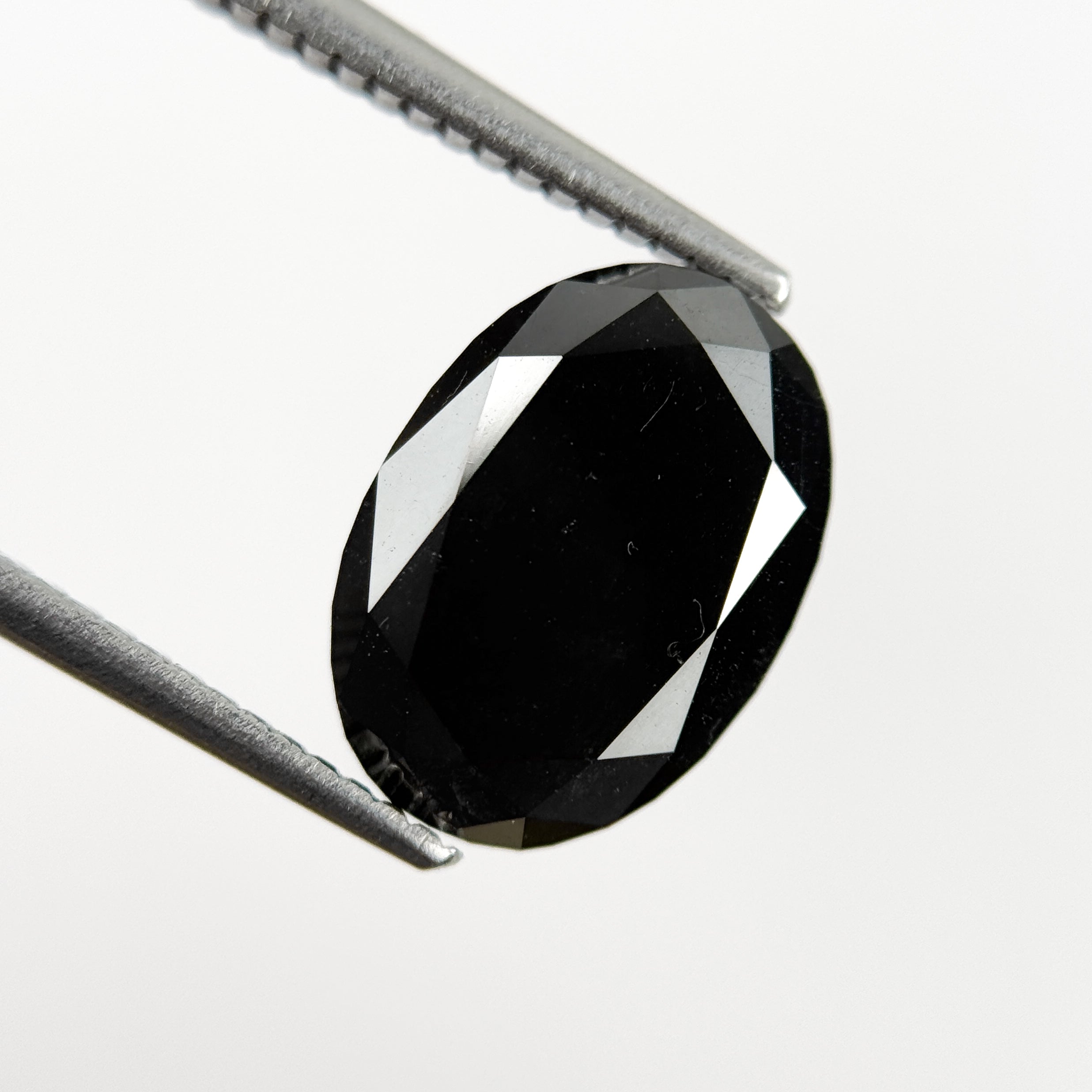 4.39 Ct Oval Rose Cut Black Natural Fancy Diamond