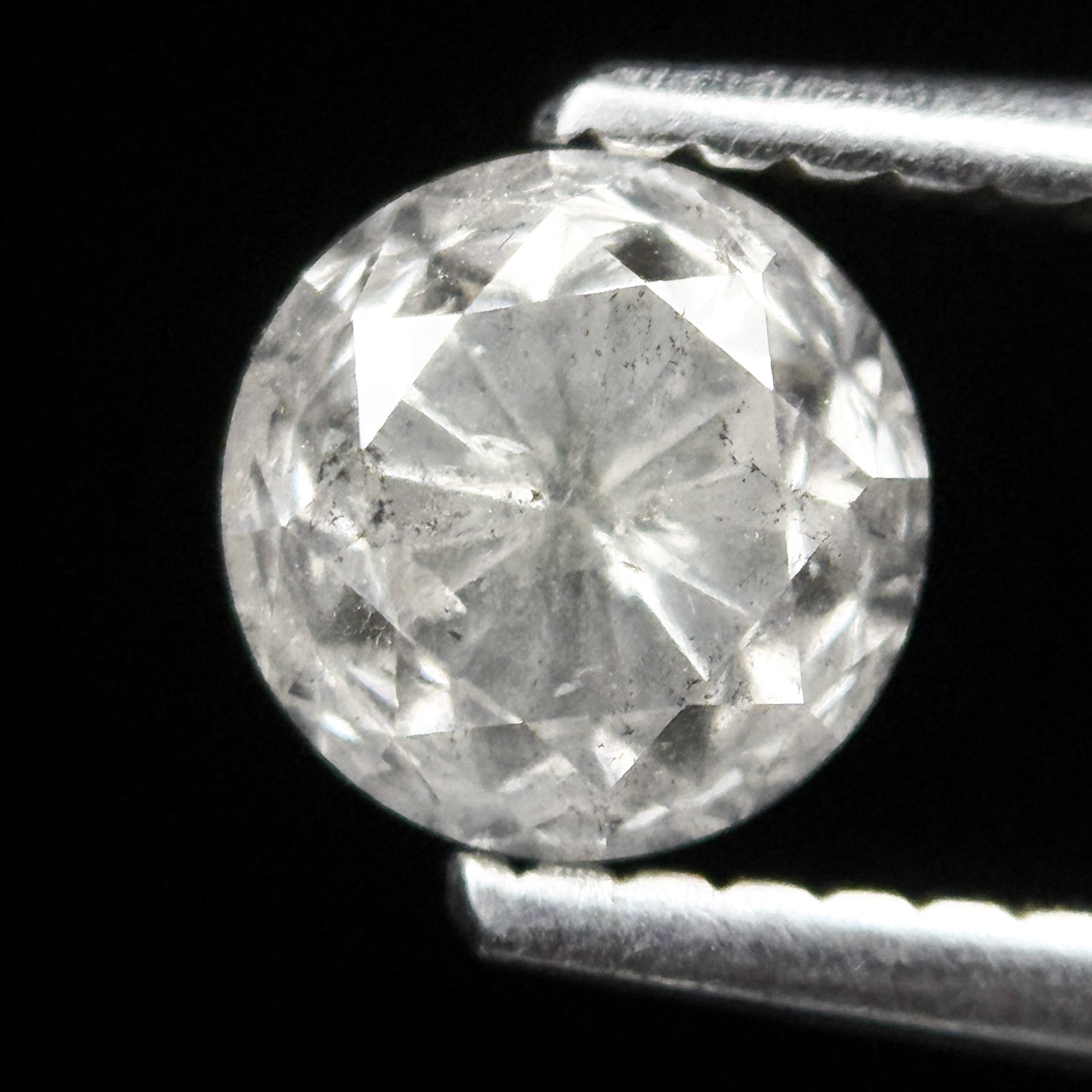 1.00 Ct Round Brilliant Cut Grey Natural Salt and Pepper Diamond