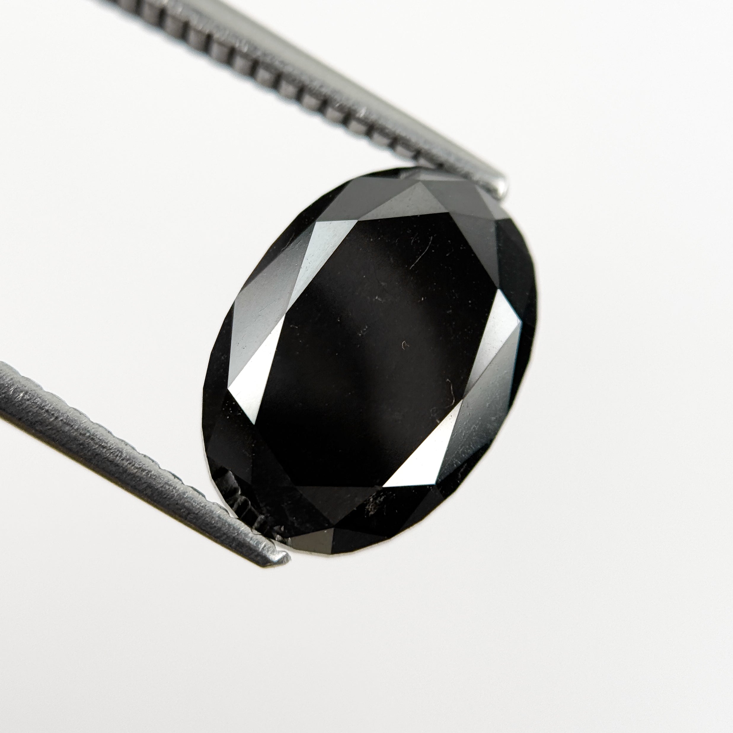 4.39 Ct Oval Rose Cut Black Natural Fancy Diamond