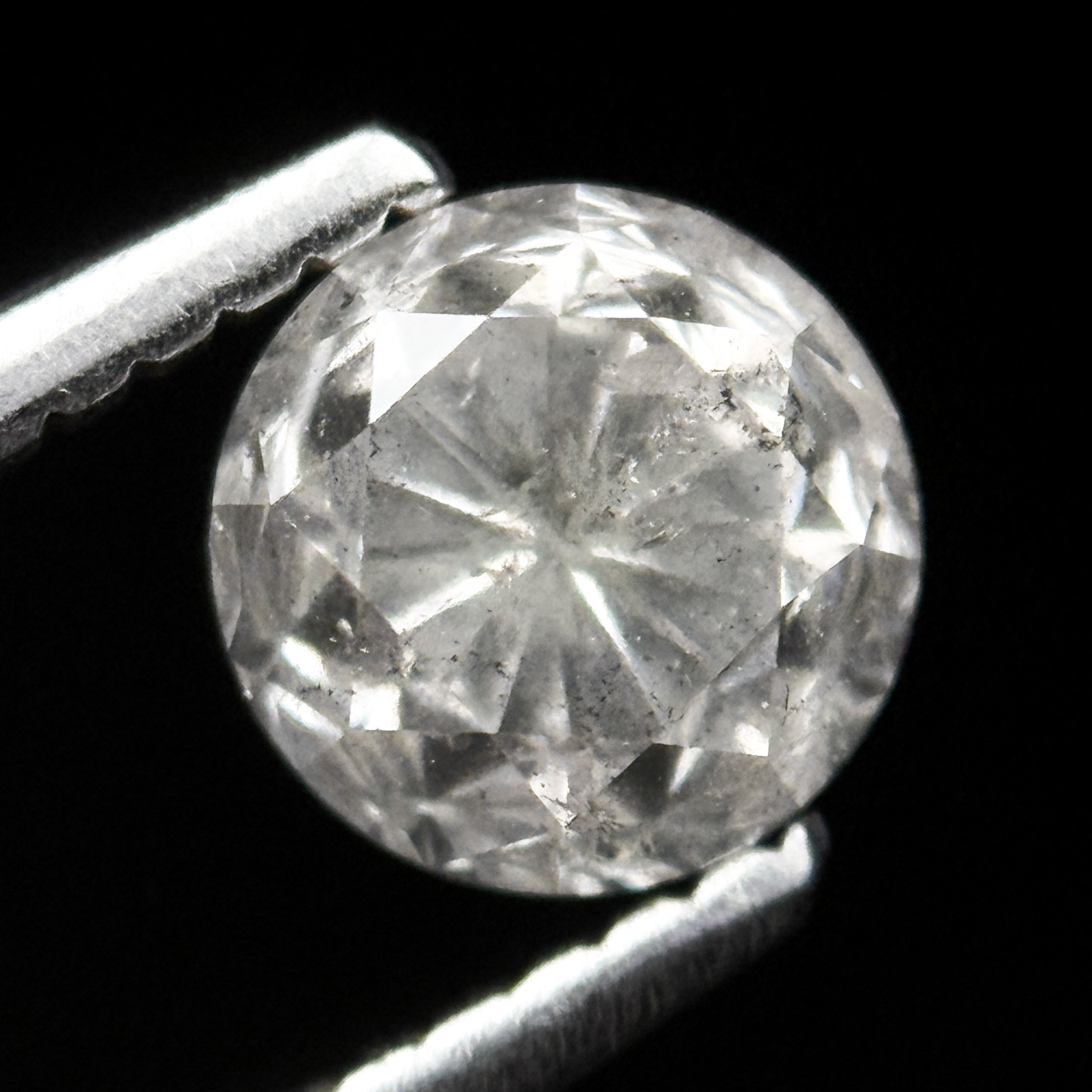 1.00 Ct Round Brilliant Cut Grey Natural Salt and Pepper Diamond