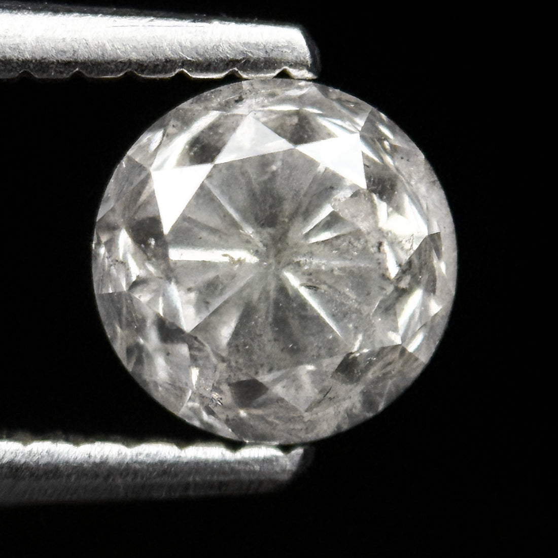 1.00 Ct Round Brilliant Cut Grey Natural Salt and Pepper Diamond