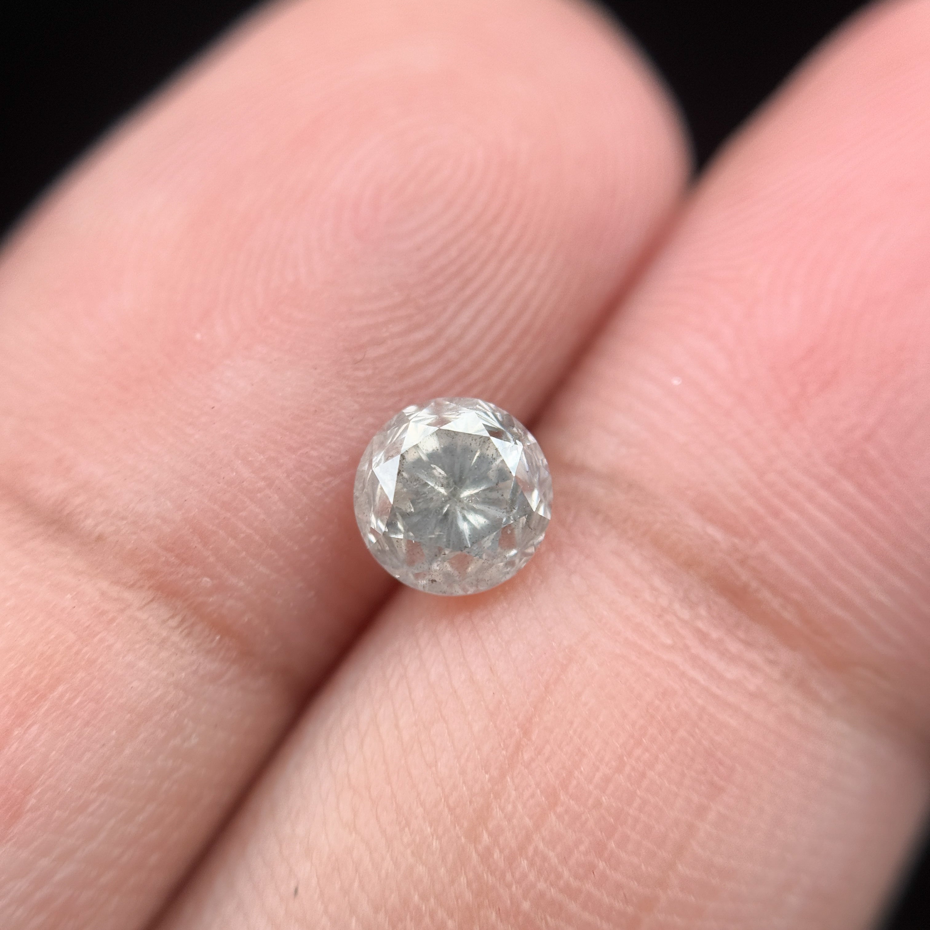1.00 Ct Round Brilliant Cut Grey Natural Salt and Pepper Diamond