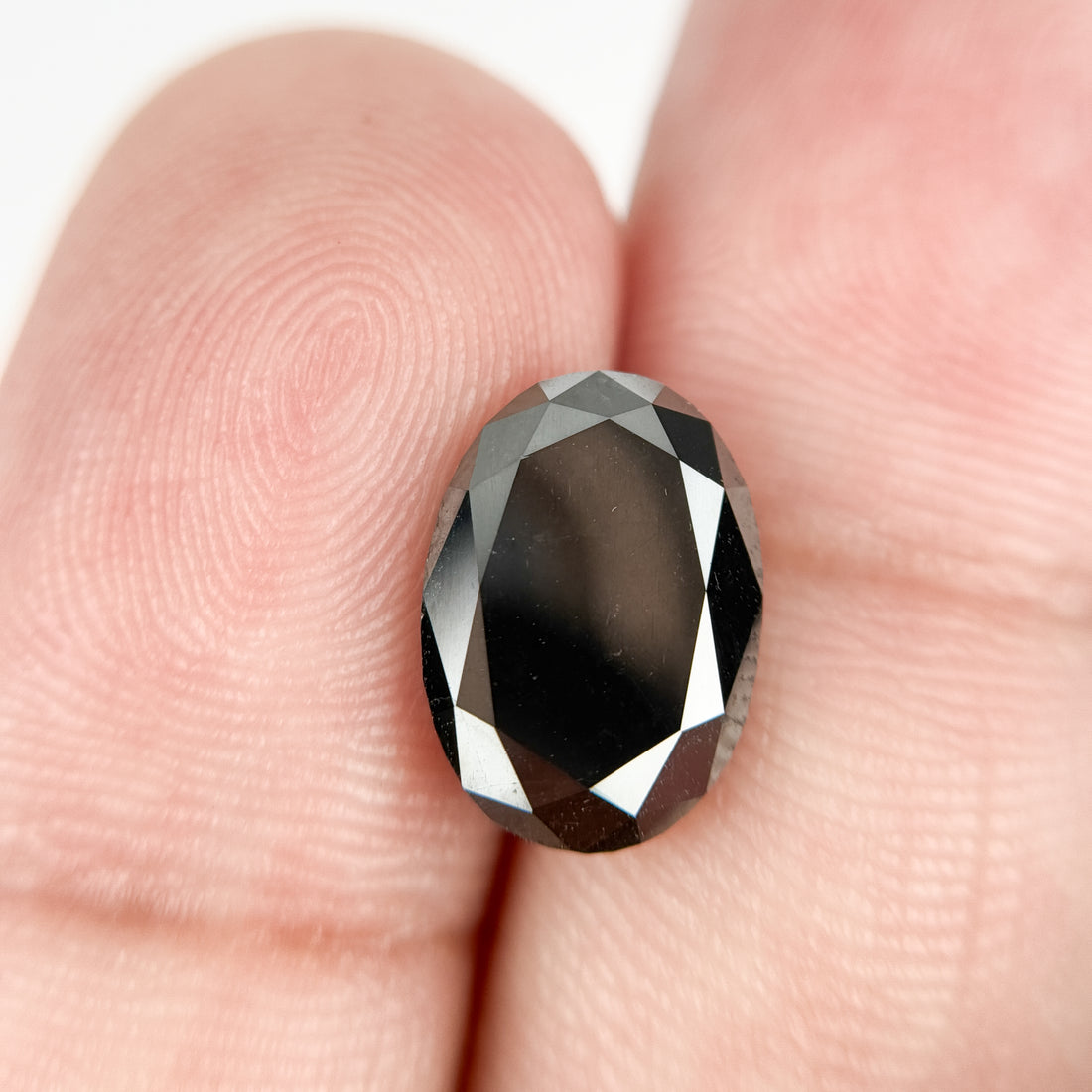 4.39 Ct Oval Rose Cut Black Natural Fancy Diamond
