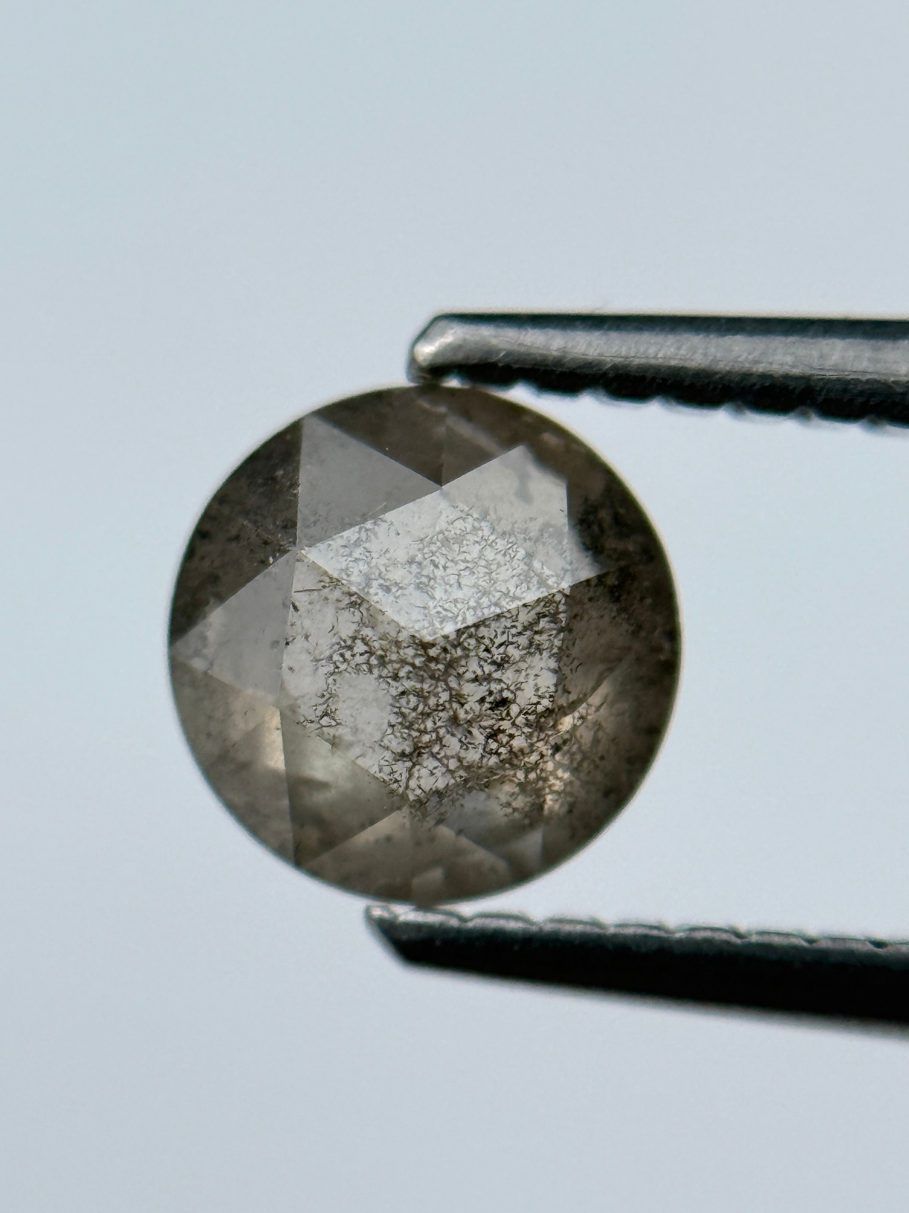 1.02 Ct Round Brilliant Cut Grey Natural Salt and Pepper Diamond