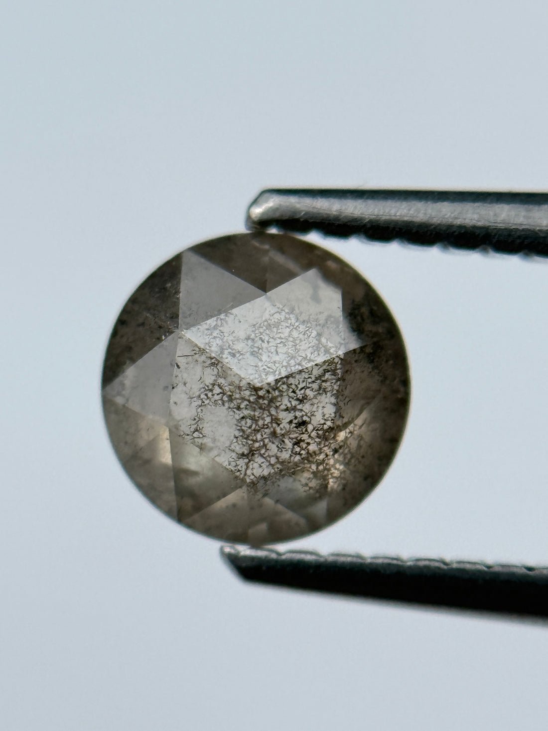 1.02 Ct Round Brilliant Cut Grey Natural Salt and Pepper Diamond