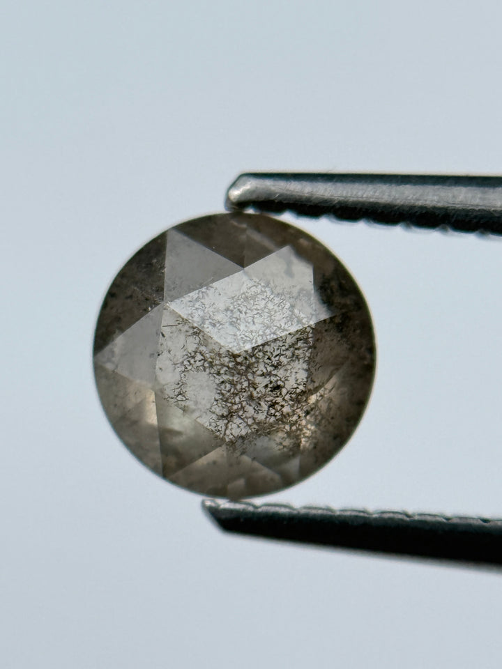 1.02 Ct Round Brilliant Cut Grey Natural Salt and Pepper Diamond
