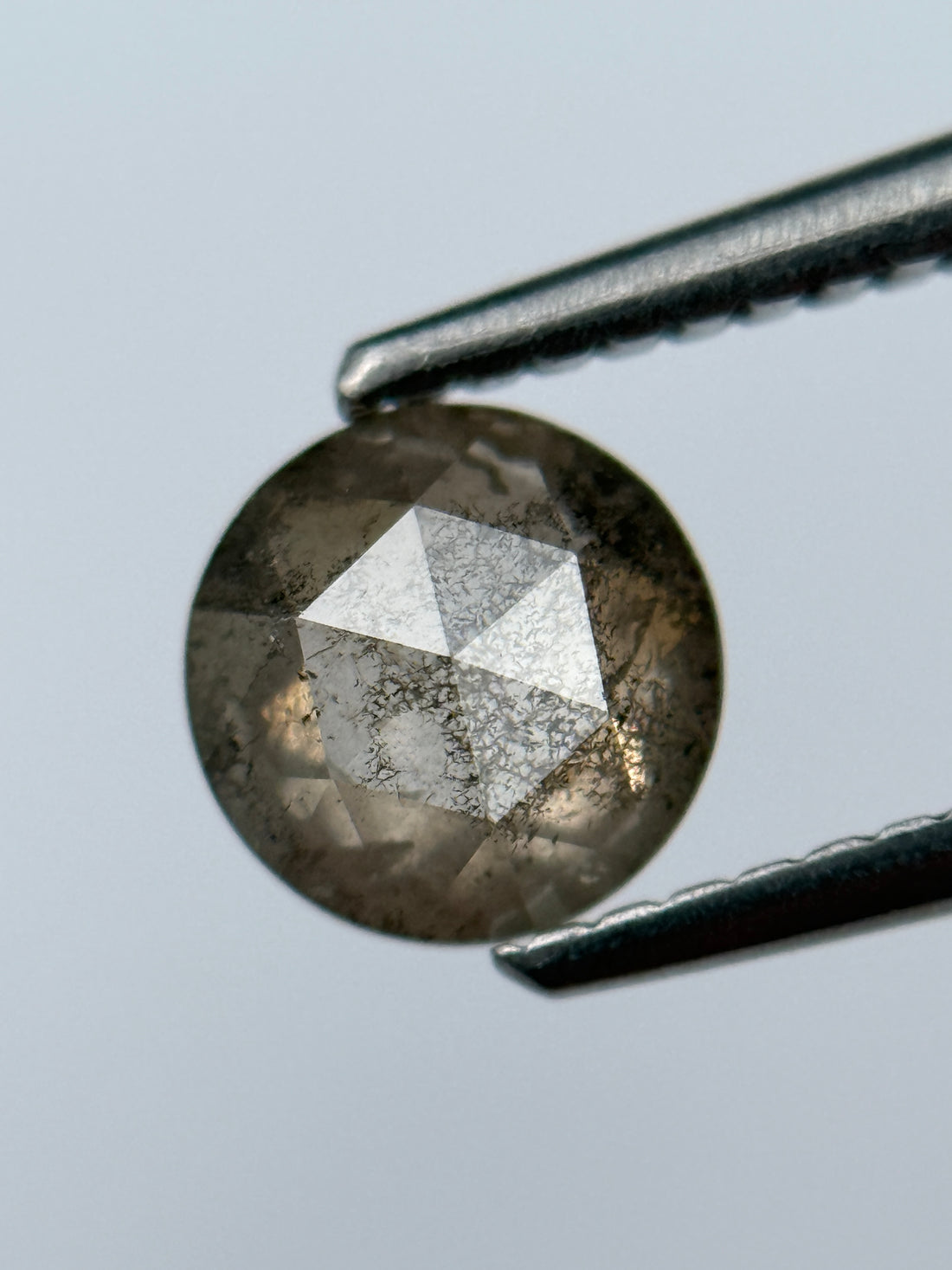 1.02 Ct Round Brilliant Cut Grey Natural Salt and Pepper Diamond